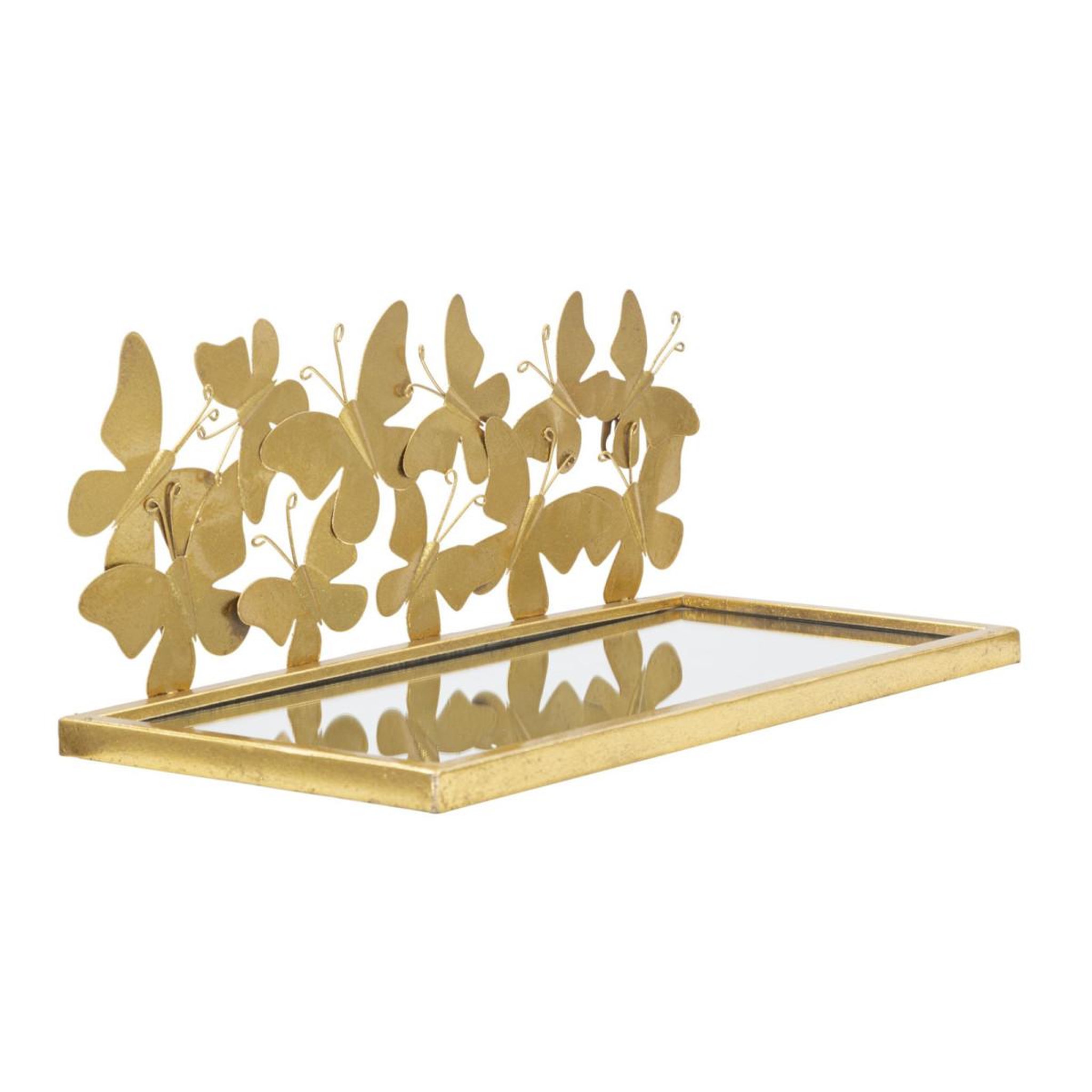 Voir la diapositive 2 : Paris Prix Lot de 2 étagère murales design  butterfly  43cm or
