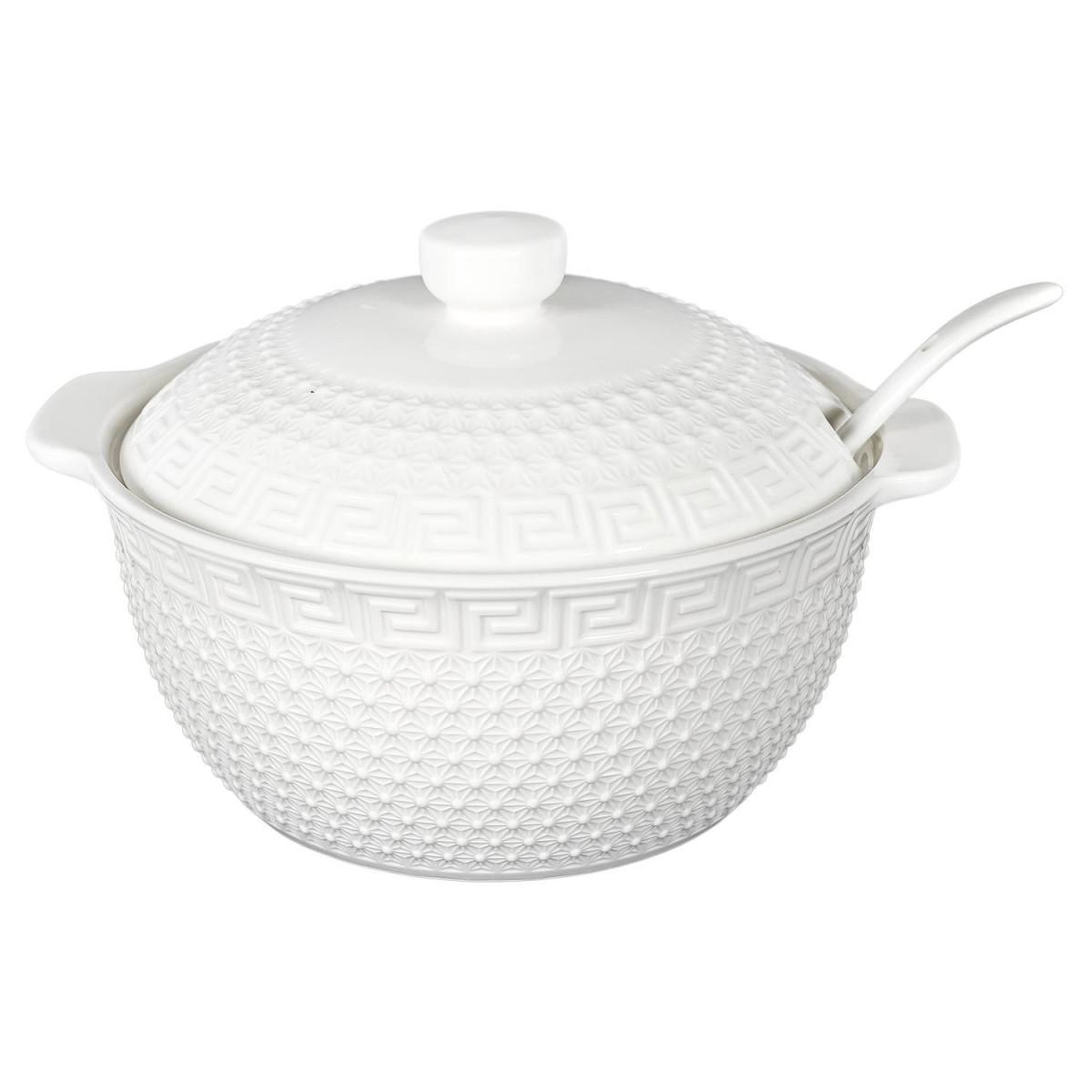 Voir la diapositive 2 : The Home Deco Factory Service à Soupe 8 Pièces  Clélia  42cm Blanc