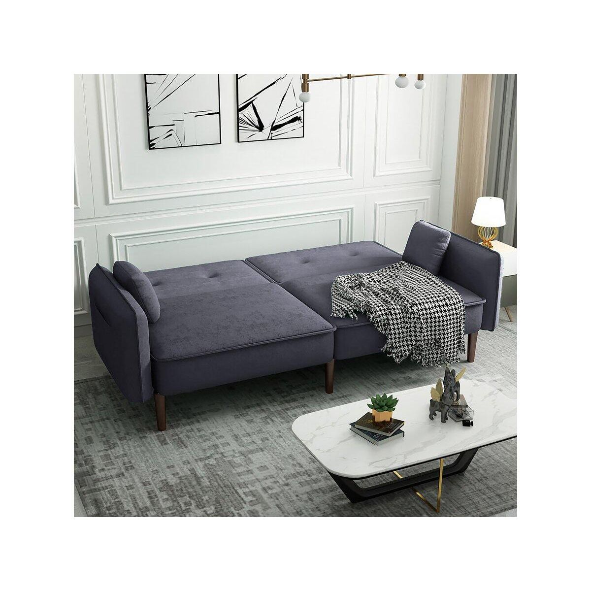 Habitat et Jardin Canapé droit clic clac convertible   Caspian  - Gris
