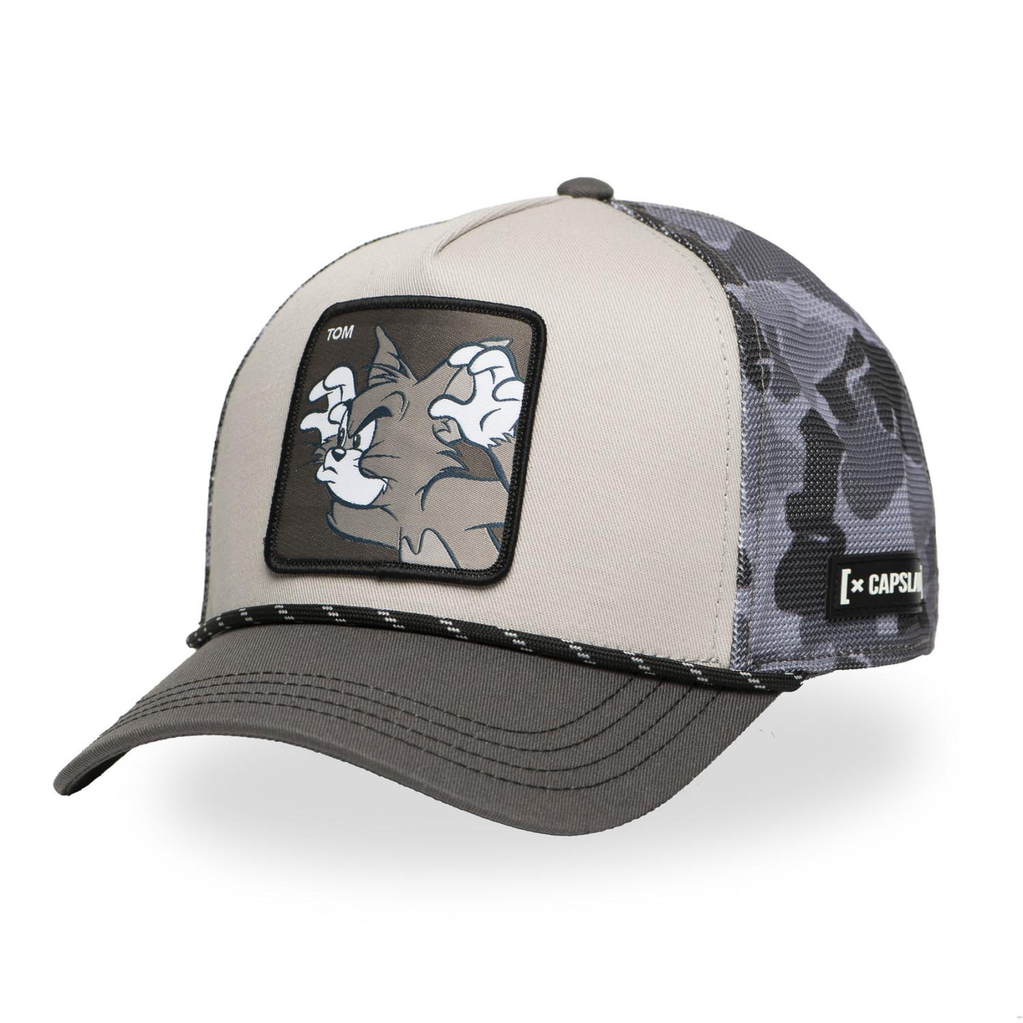 Voir la diapositive 1 : CAPSLAB Casquette trucker premium avec filet camou Tom & Jerry modèle Tom