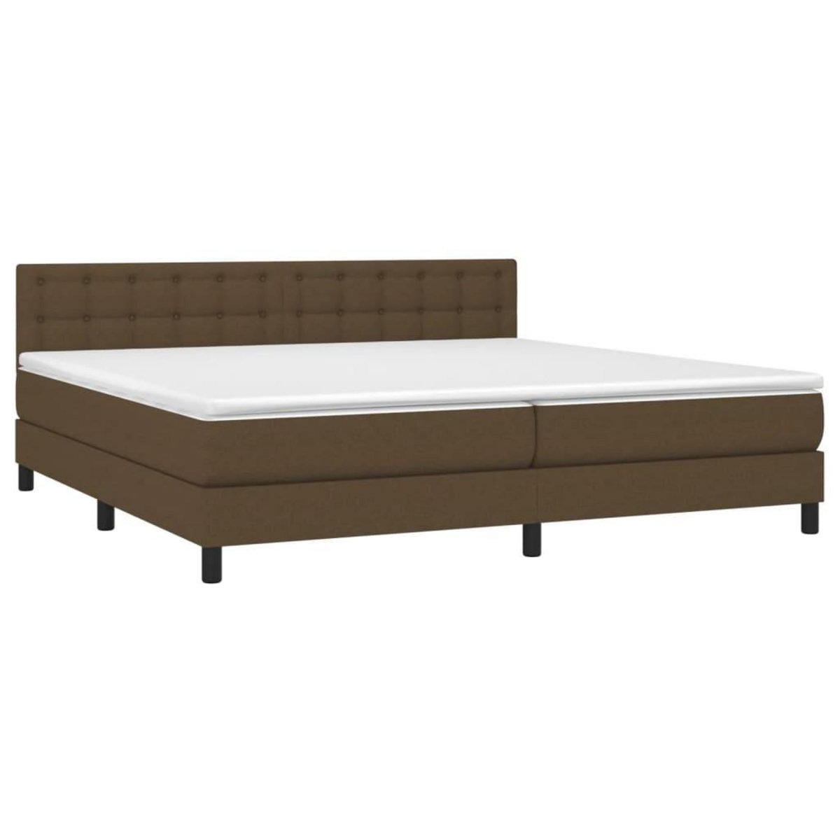 VIDAXL Sommier a lattes de lit matelas et LED Marron fonce 200x200 cm