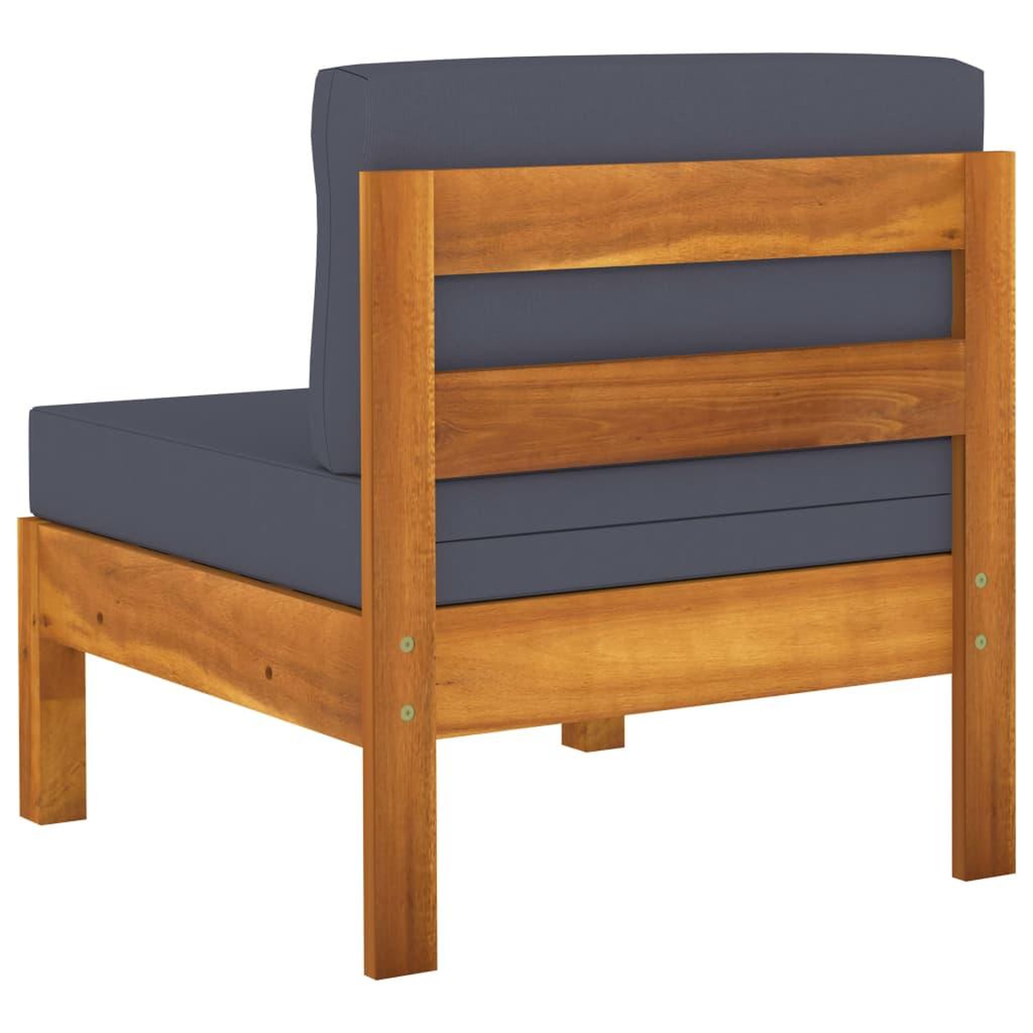 Voir la diapositive 4 : VIDAXL Salon de jardin 9 pcs avec coussins gris fonce Bois d'acacia