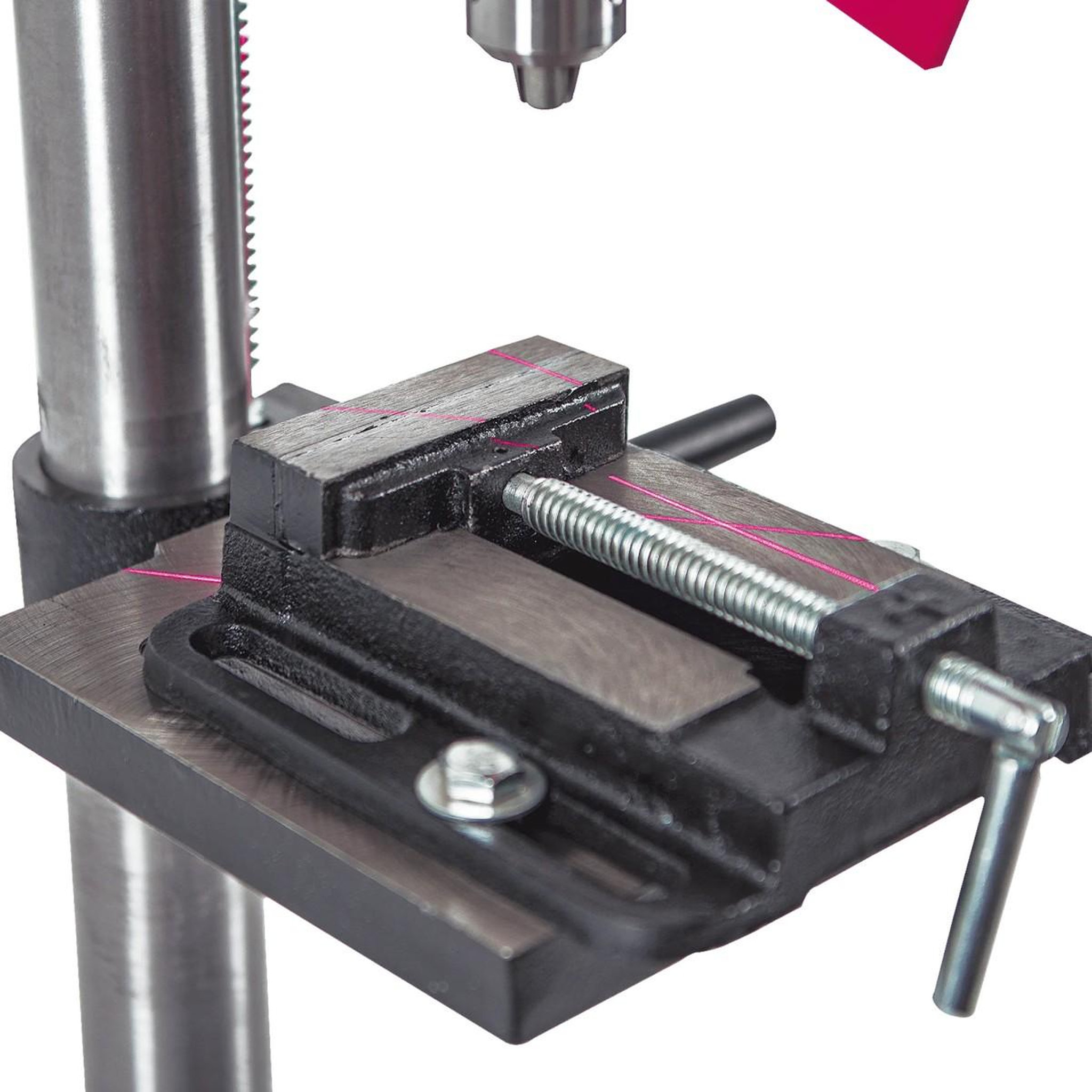 Voir la diapositive 2 : VITO Perceuse à colonne 550w 16mm 12 vitesses 300-2550 tr/min guide laser table inclinable étau atelier vito