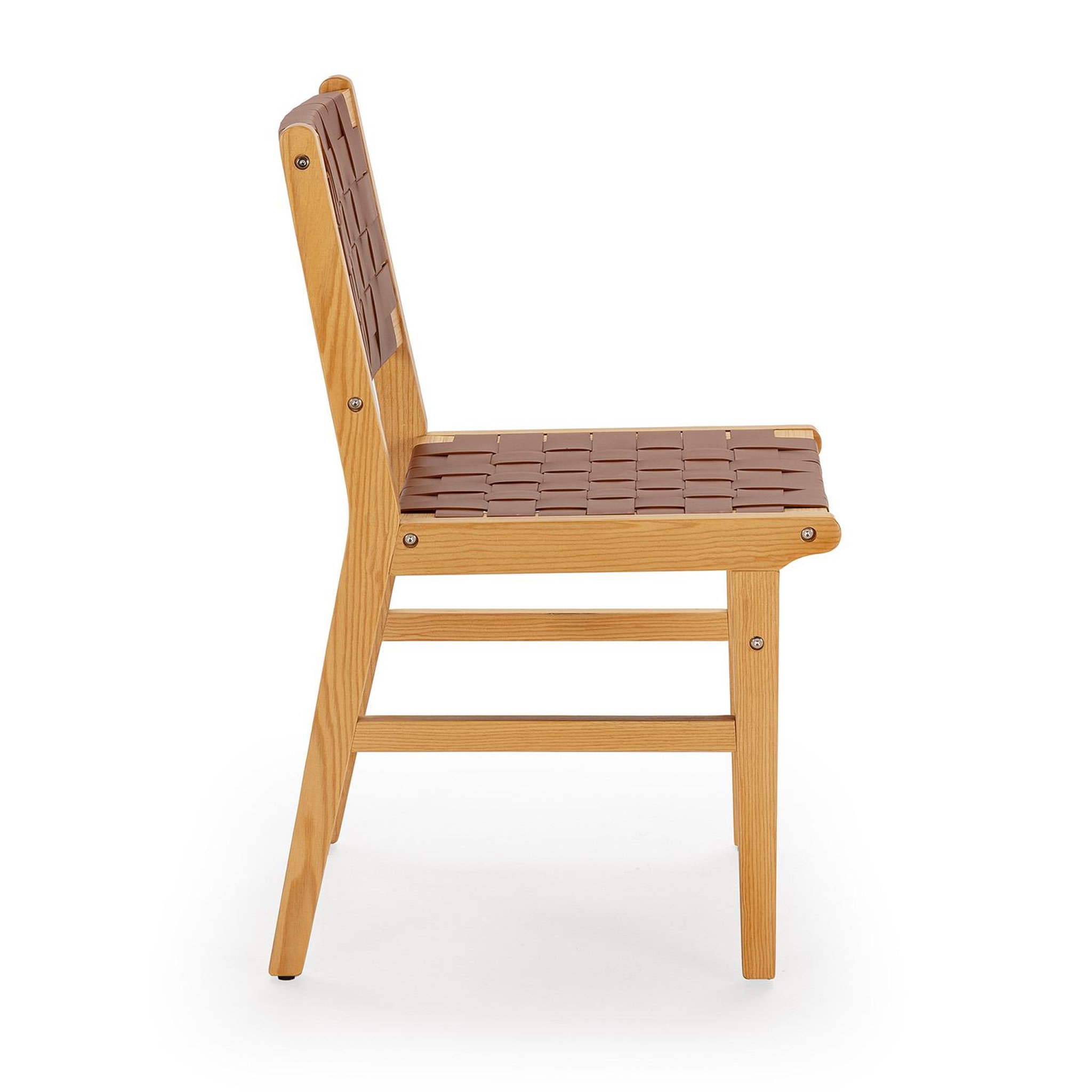 Voir la diapositive 4 : VS VENTA-STOCK Pack de 2 chaises Kurt Marron en cuir recyclé