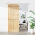 VIDAXL Porte coulissante et kit de quincaillerie 85x210 cm pin massif