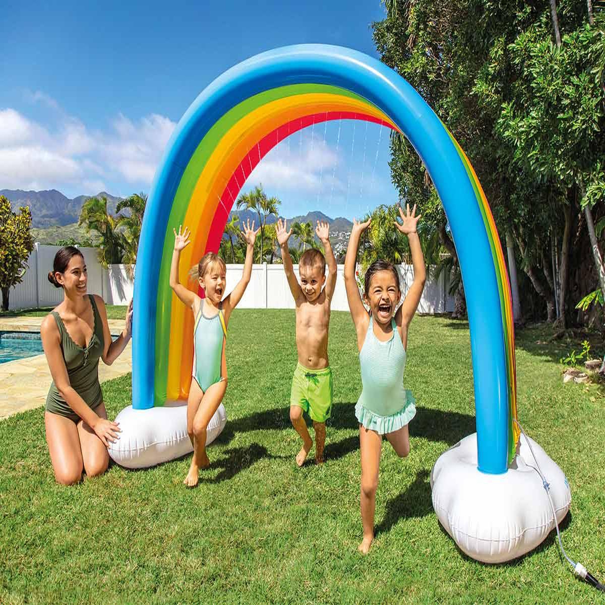 Voir la diapositive 1 : INTEX Arc-en-ciel gonflable avec jets - Intex