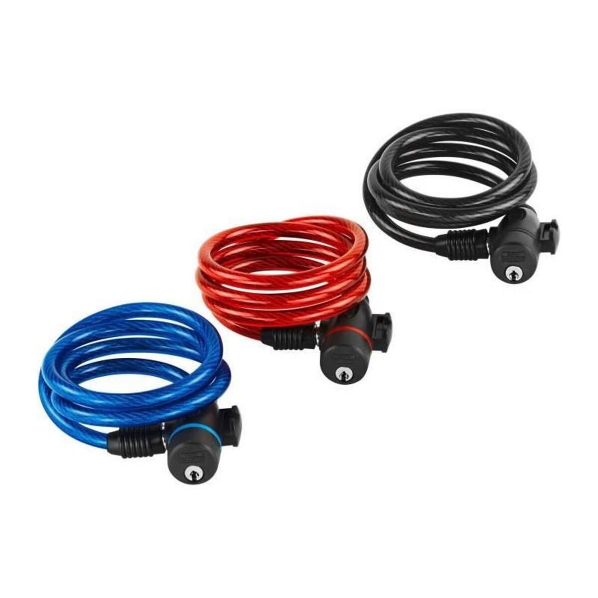 BURG WACHTER Câble antivol vélo - BURG WACHTER - 1 260 100 - Spiral 100 cm, acier 8 mm, clé, support vélo