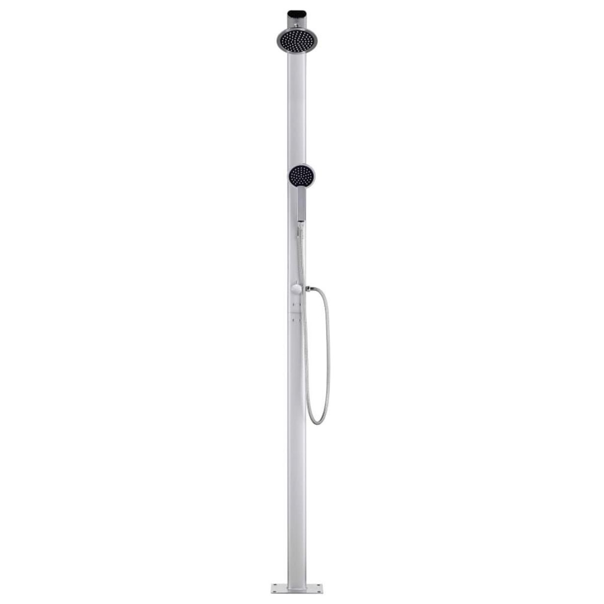 VIDAXL Douche de jardin avec base gris 220 cm Aluminium