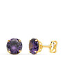 Voir la diapositive 1 : L'ATELIER D'AZUR Boucles d'Oreilles Or 18 Carats 750 Jaune - Zirconiums Améthyste