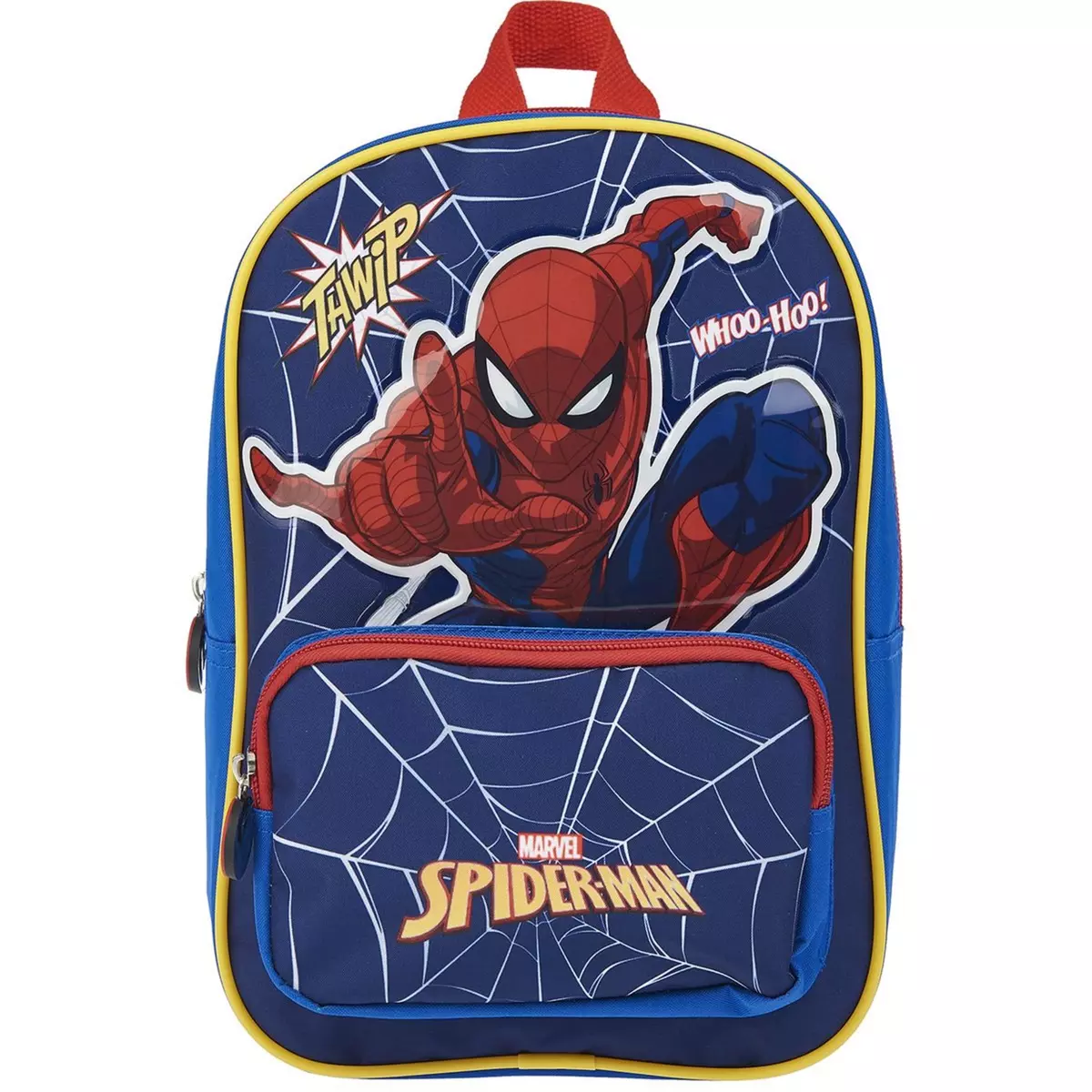 MARVEL Sac maternelle bleu et rouge avec pochette avant Spiderman
