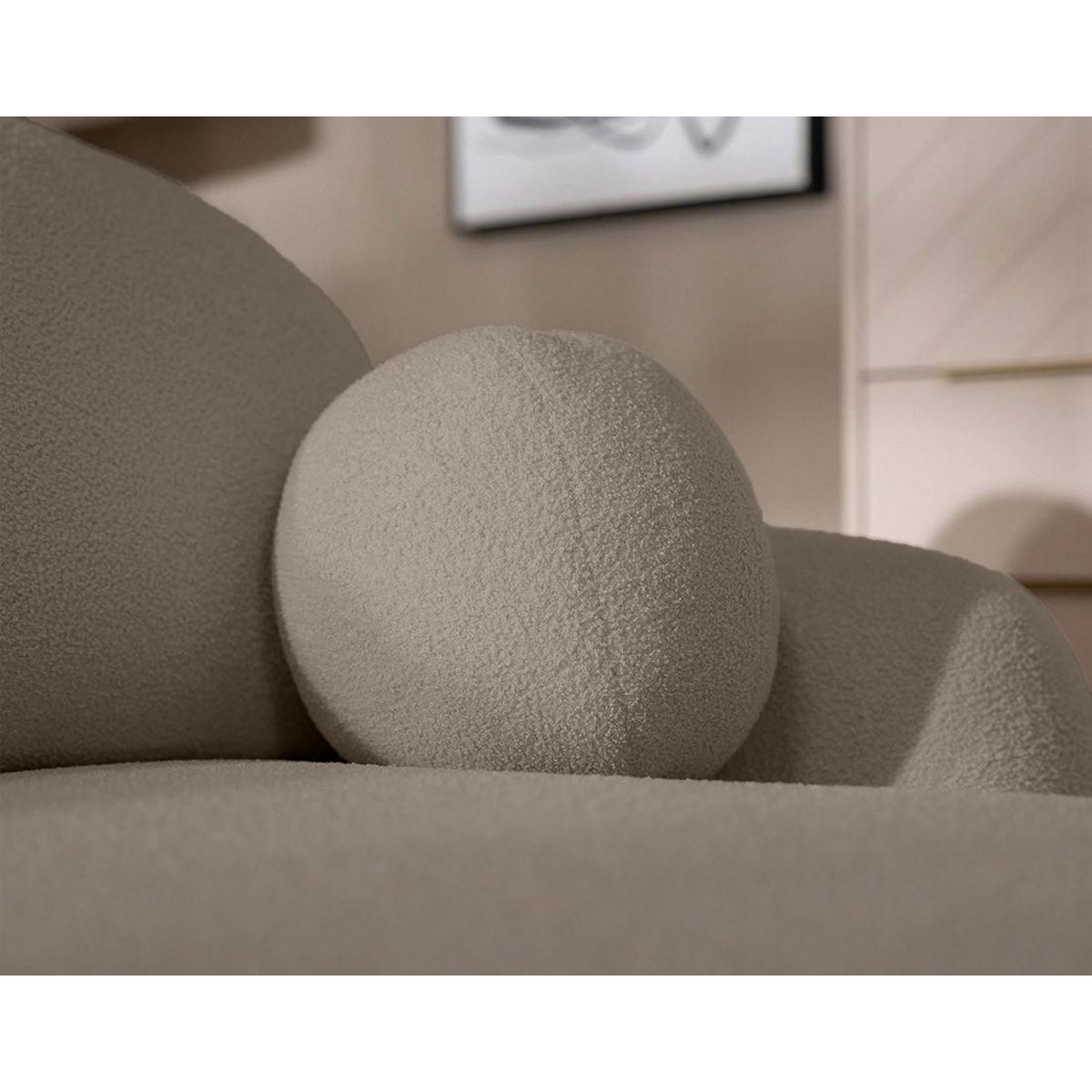 BEST MOBILIER Berenice - canapé d'angle gauche 4 places convertible avec coffre en tissu bouclette