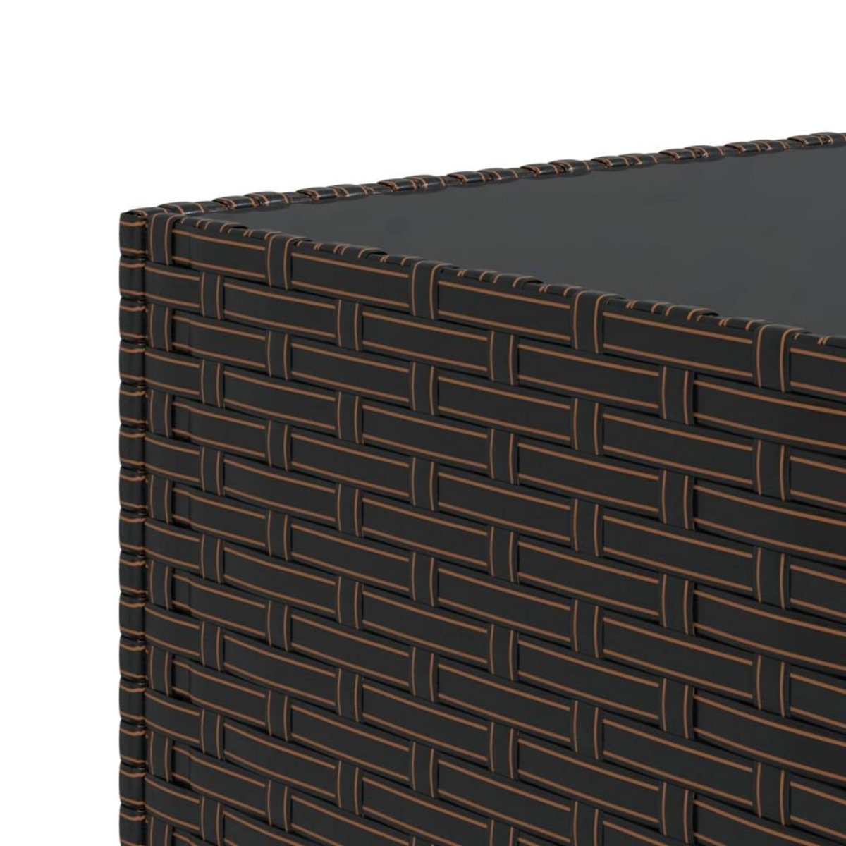 VIDAXL Table basse de jardin carre marron 50x50x30 cm resine tressee