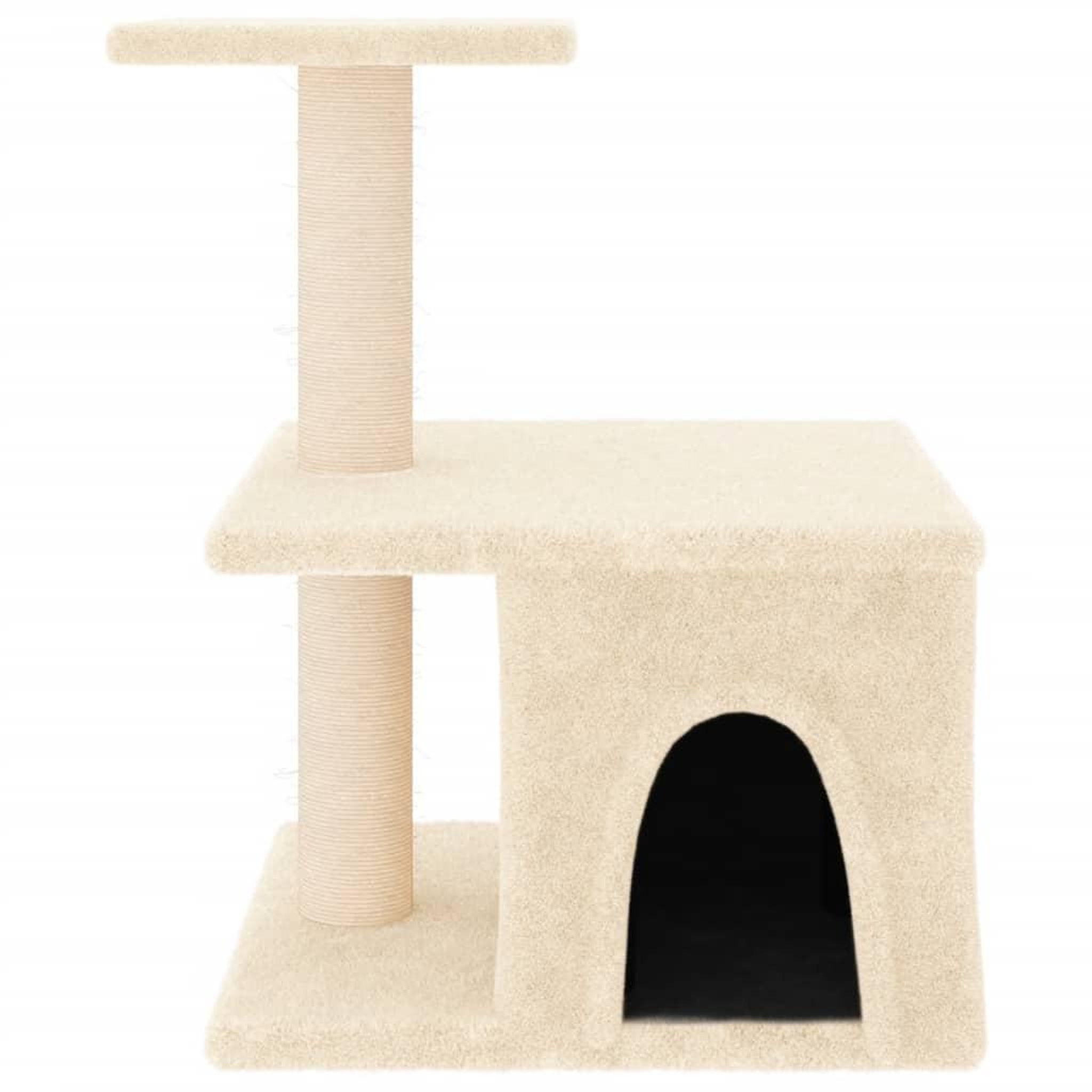 Voir la diapositive 3 : VIDAXL Arbre a chat avec griffoirs en sisal creme 48 cm