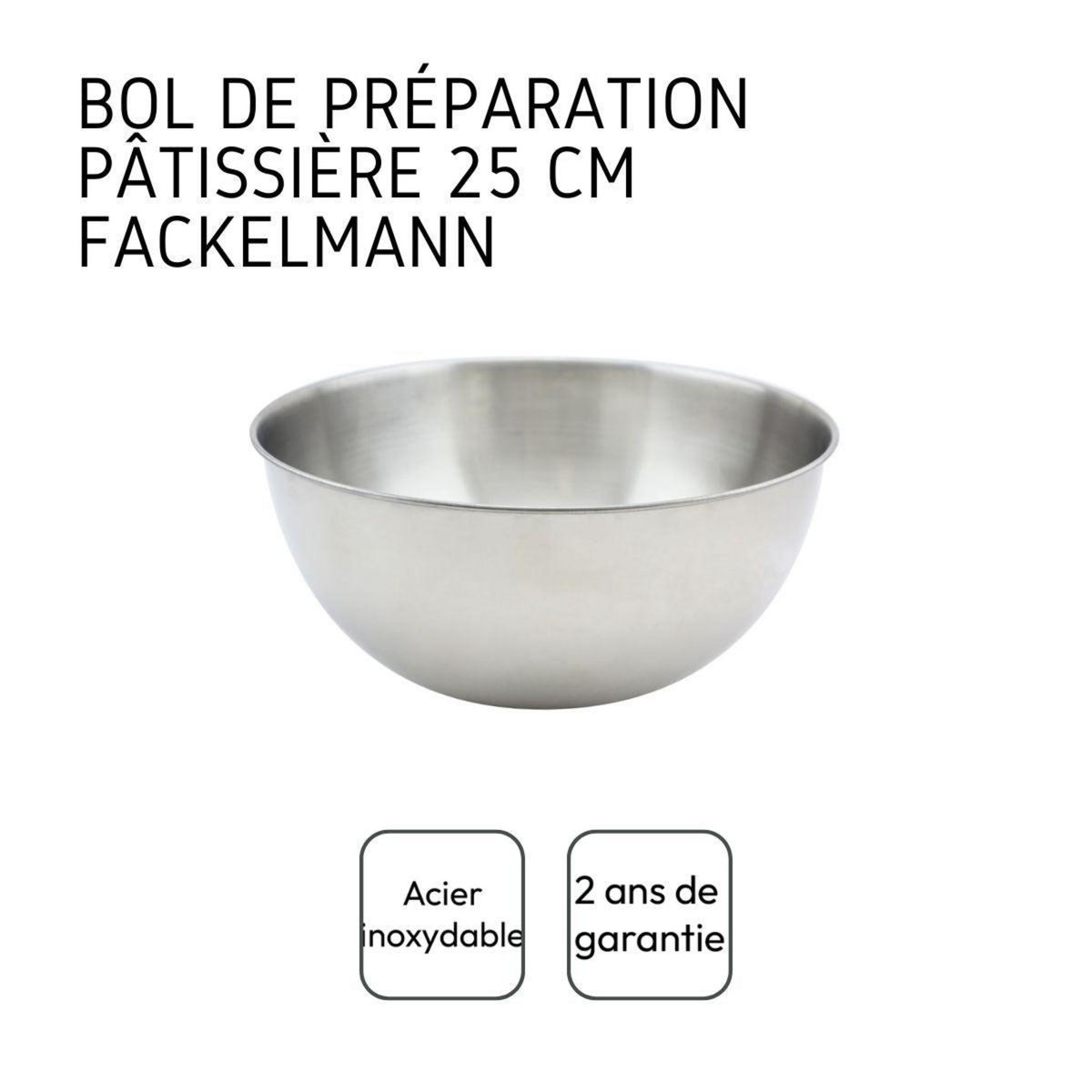 Fackelmann Bol à mixer en inox de 25 cm de diamètre Fackelmann Basic