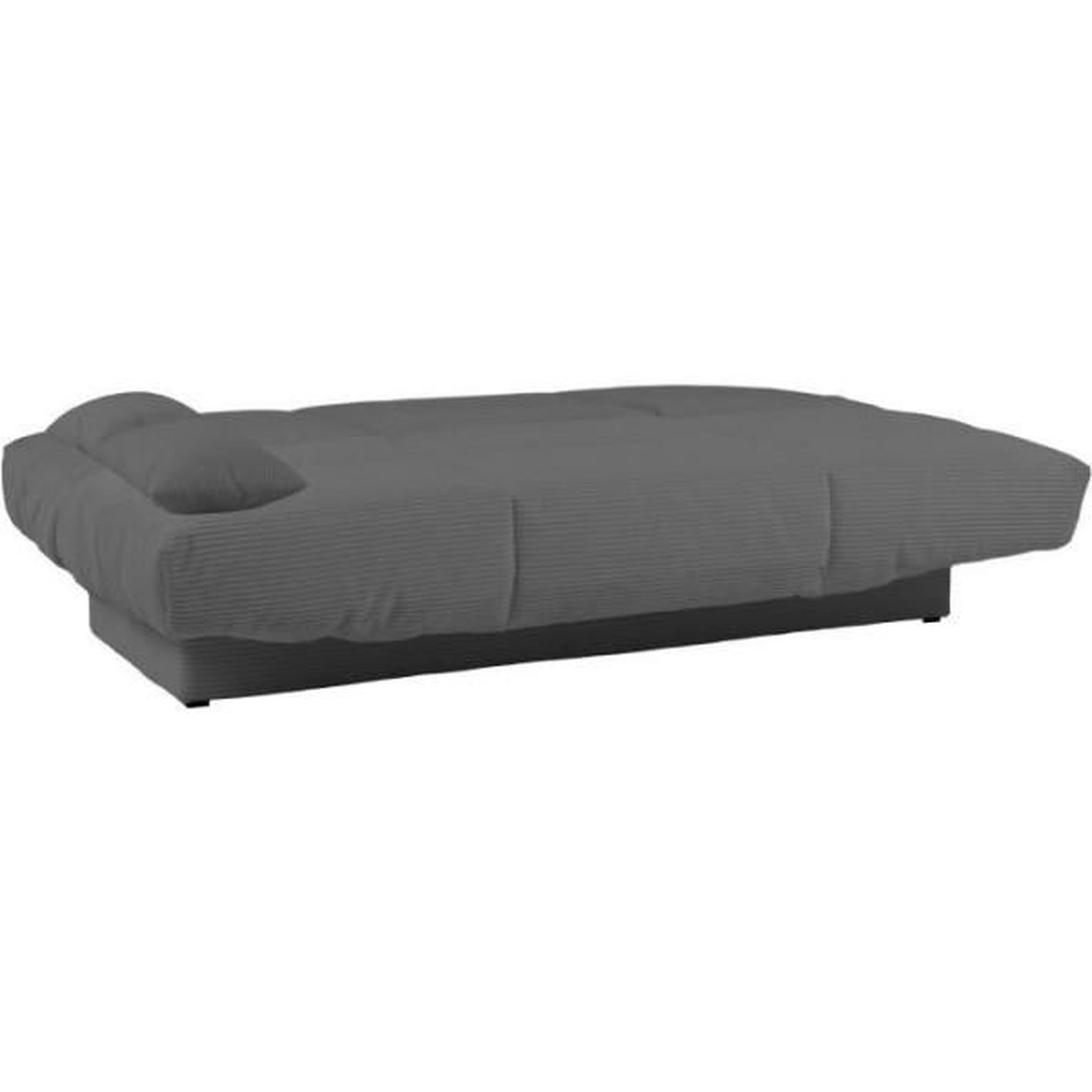 Voir la diapositive 3 : Confort line Banquette clic-clac CLEM - 3 places - Tissu velours côtelé - Anthracite - Densité 20kg/m3 - 190 x 90 x 92 cm - Fabriqué au P
