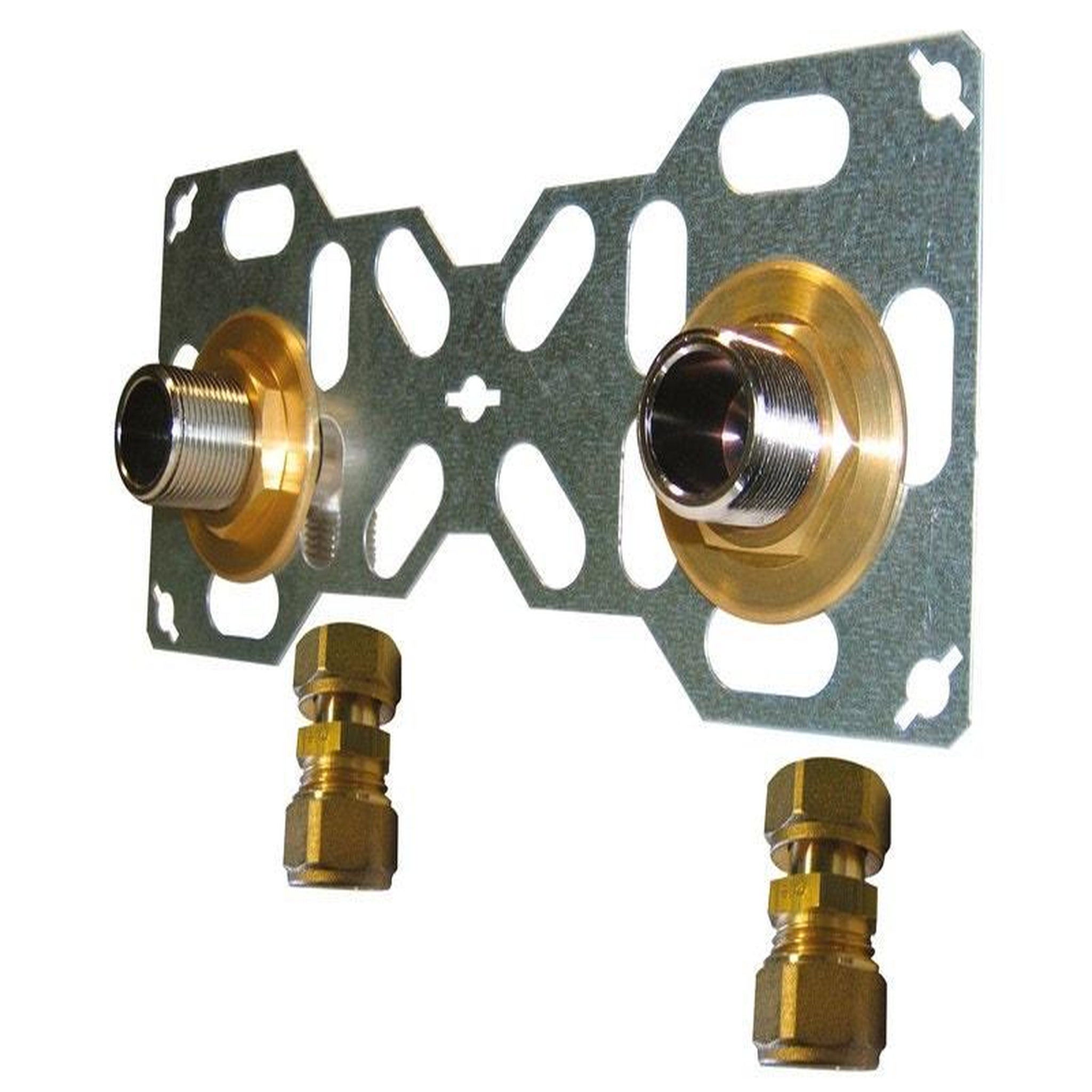 CENTRALE BRICO Double sortie de cloison mâle à compression pour tube per, Diam.16 mm 20 x 27 mm