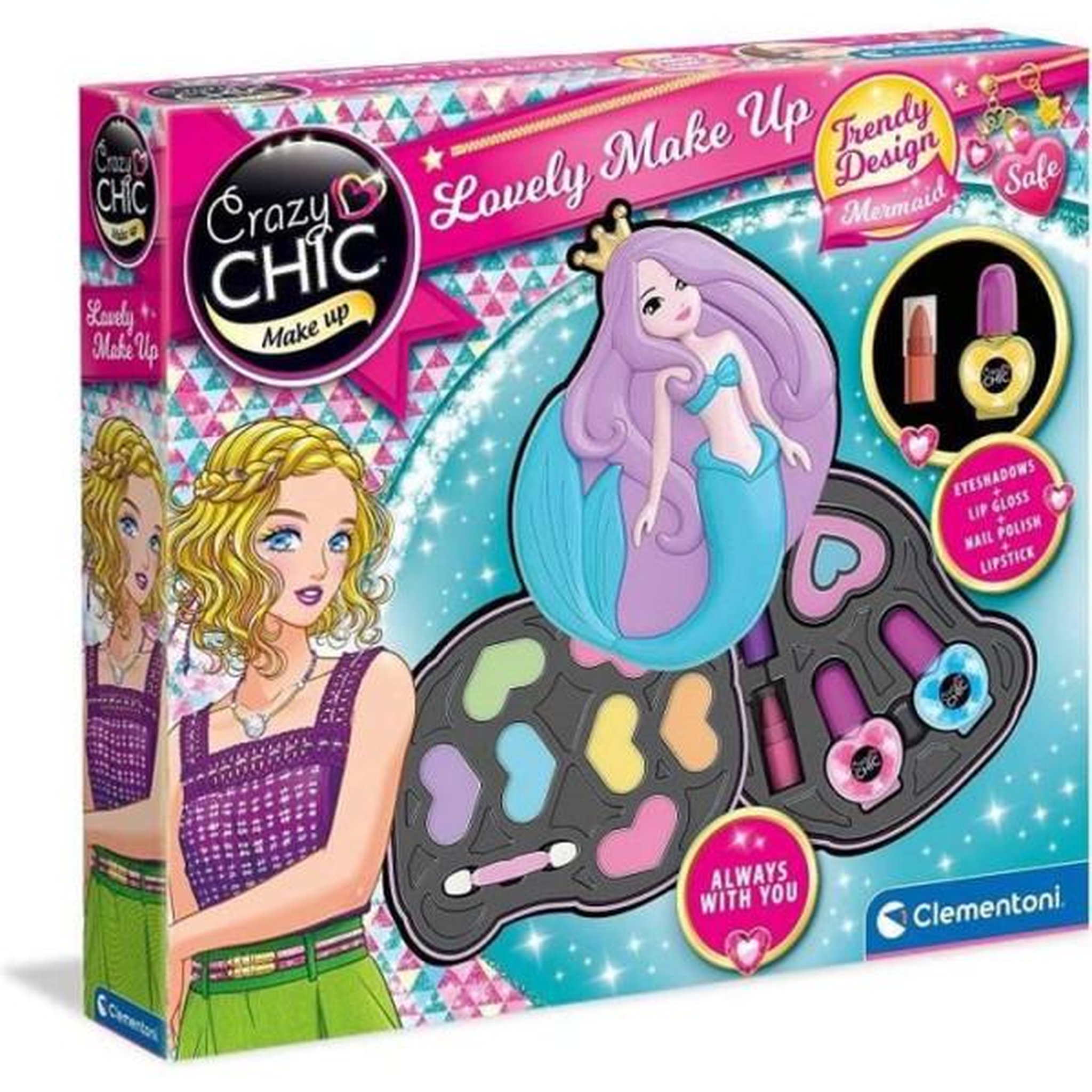 CLEMENTONI Clementoni - Crazy Chic - Palette de maquillage Sirene - 2 palettes de fards a paupieres