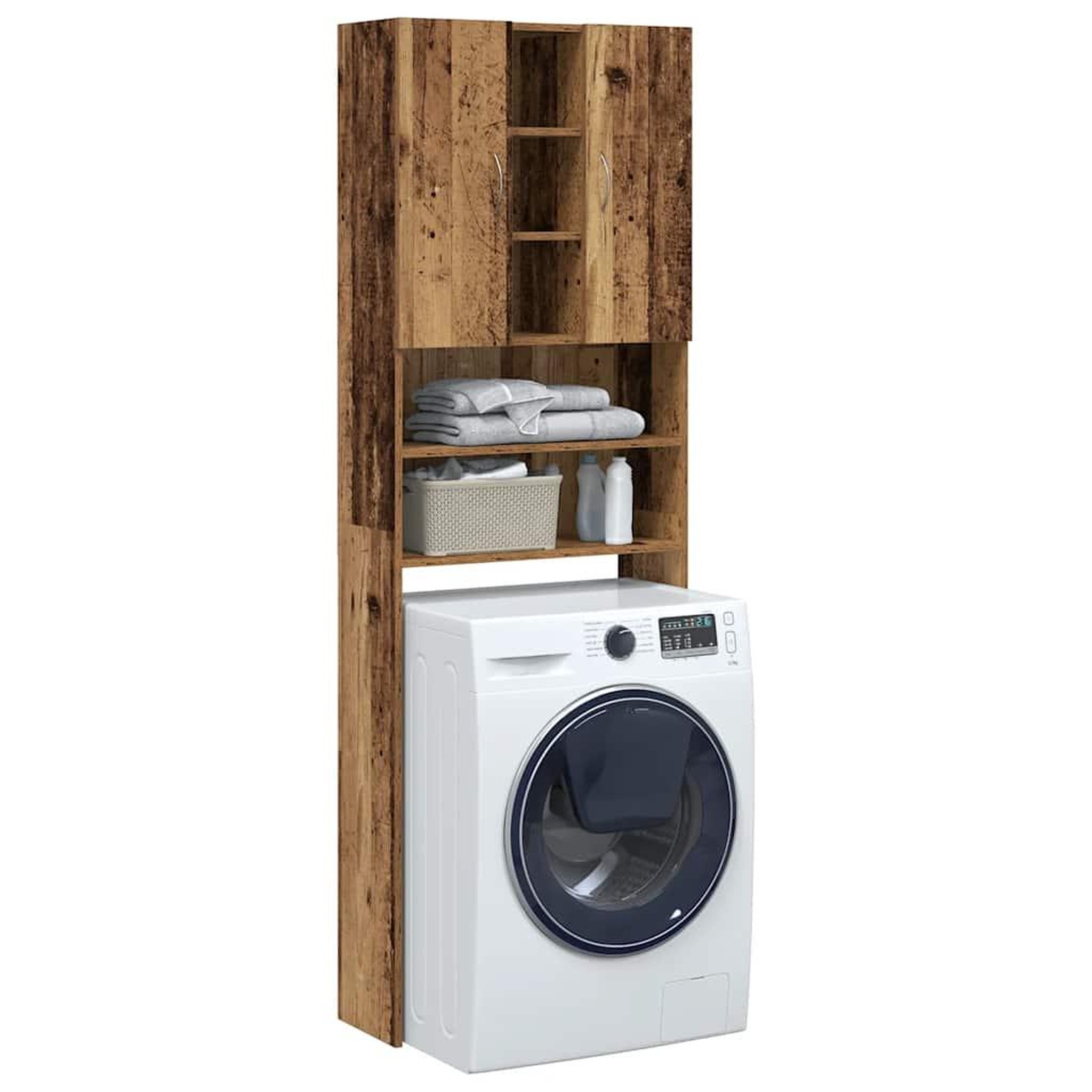 VIDAXL Meuble pour machine a laver vieux bois 64x25,5x190 cm