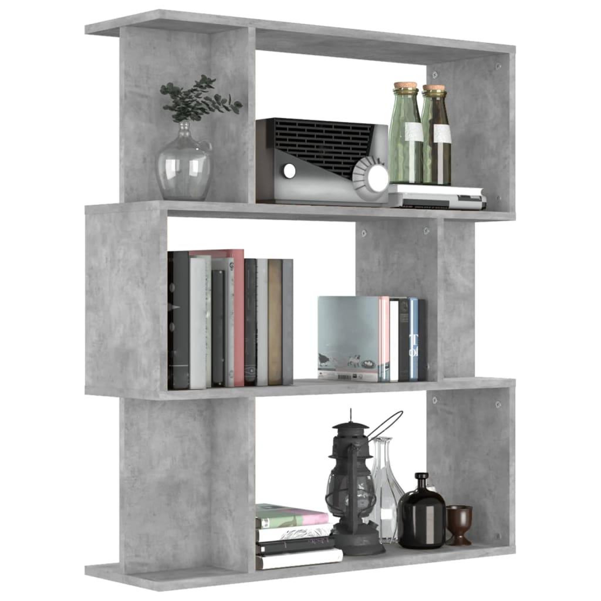 Voir la diapositive 4 : VIDAXL Bibliotheque/Separateur de piece Gris beton Bois d'ingenierie