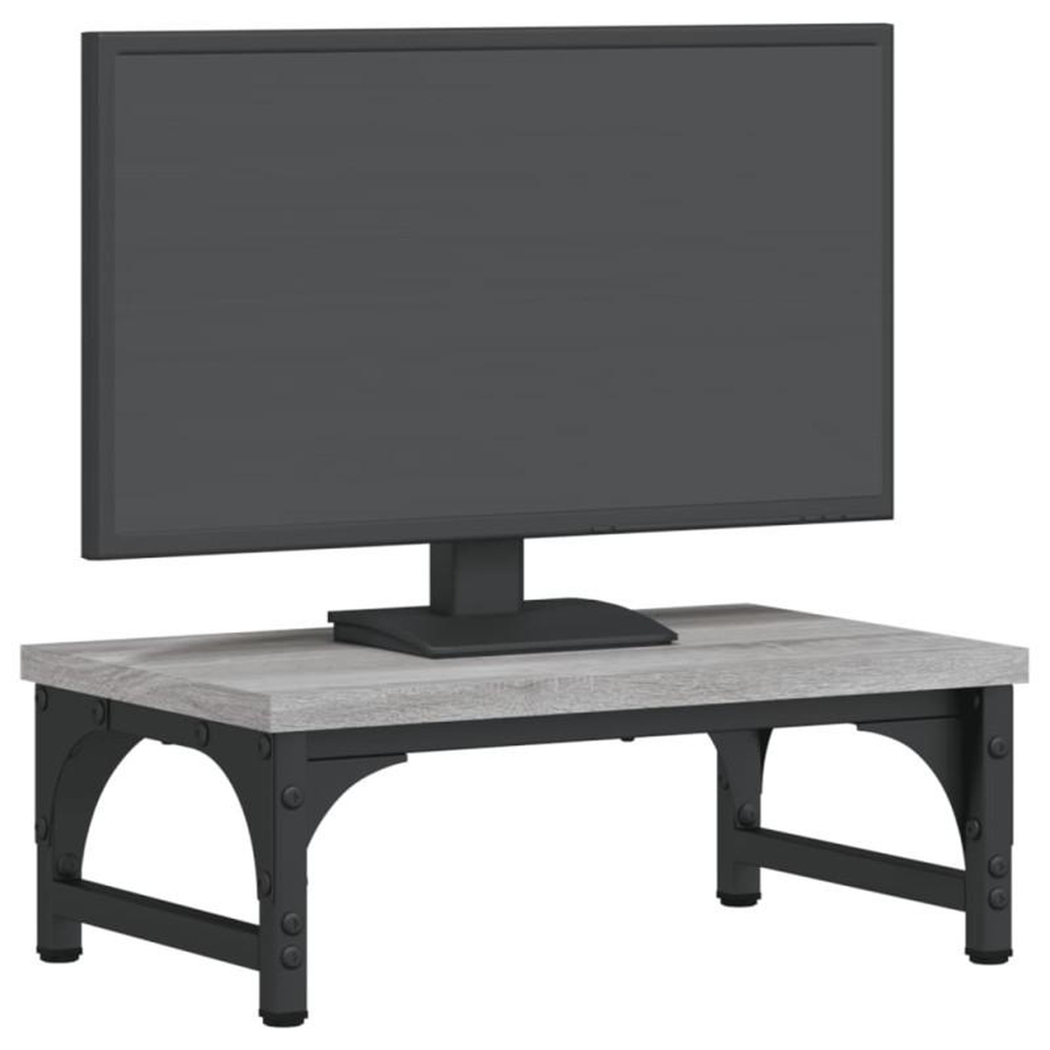 Voir la diapositive 3 : VIDAXL Support de moniteur sonoma gris 37x23x14 cm bois d ingénierie