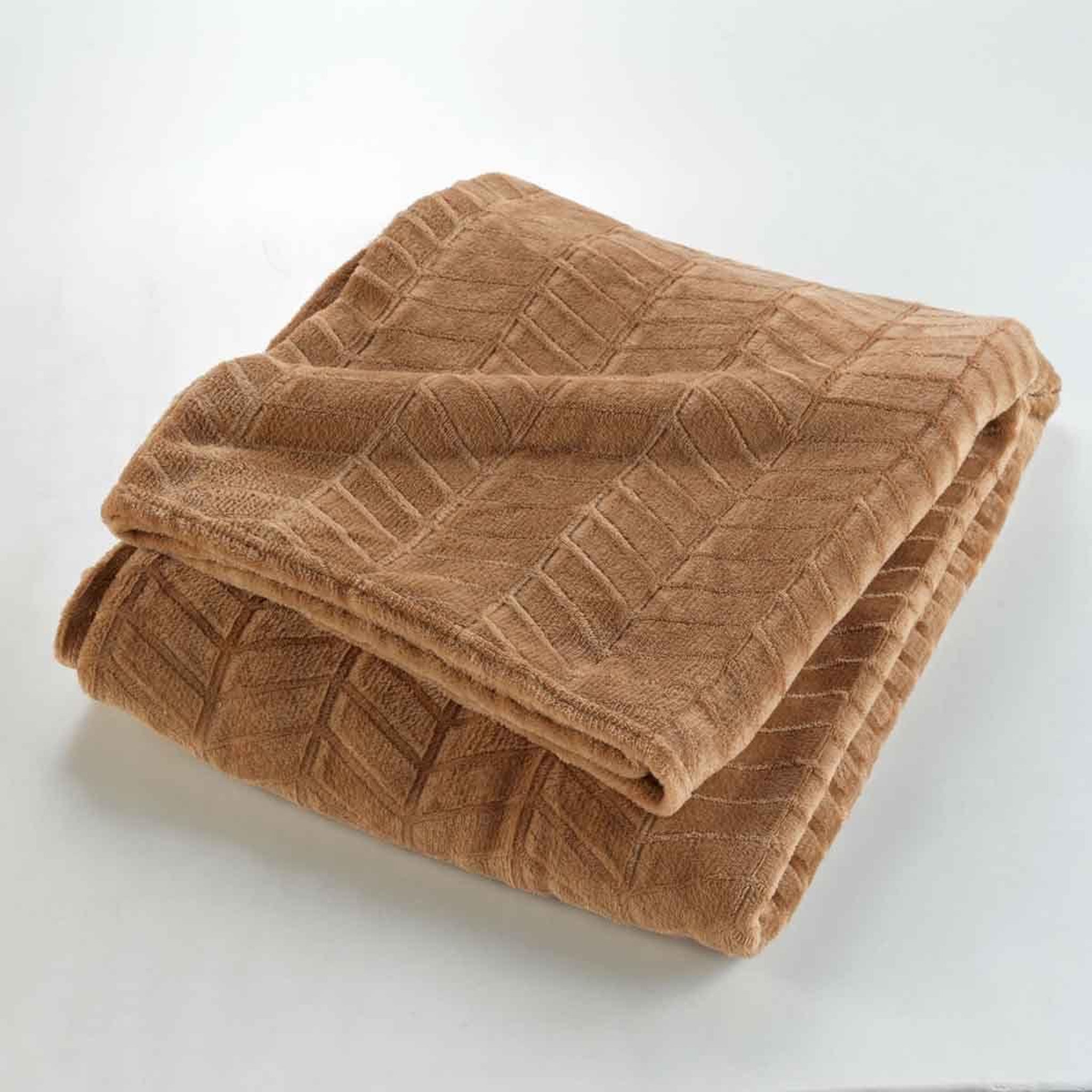 Voir la diapositive 2 : Douceur d'Intérieur Plaid flanelle uni  arya  180x220cm camel