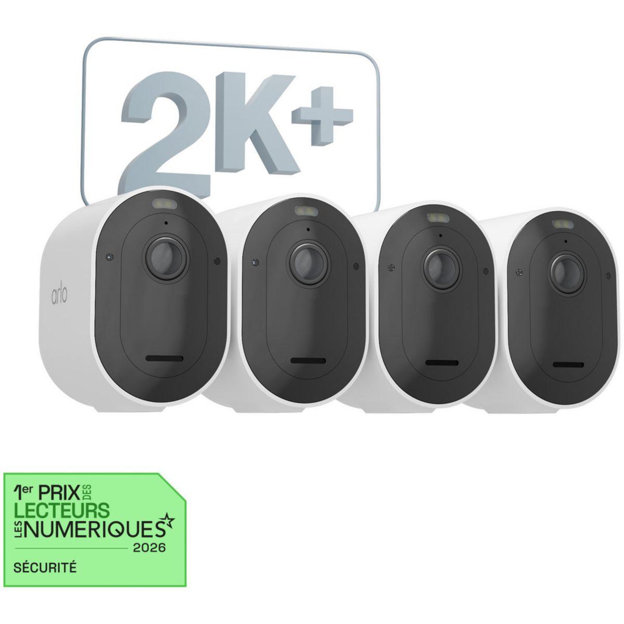 Voir la diapositive 2 : ARLO Caméra de surveillance 4 caméras Pro 5 2K+ Spotlight