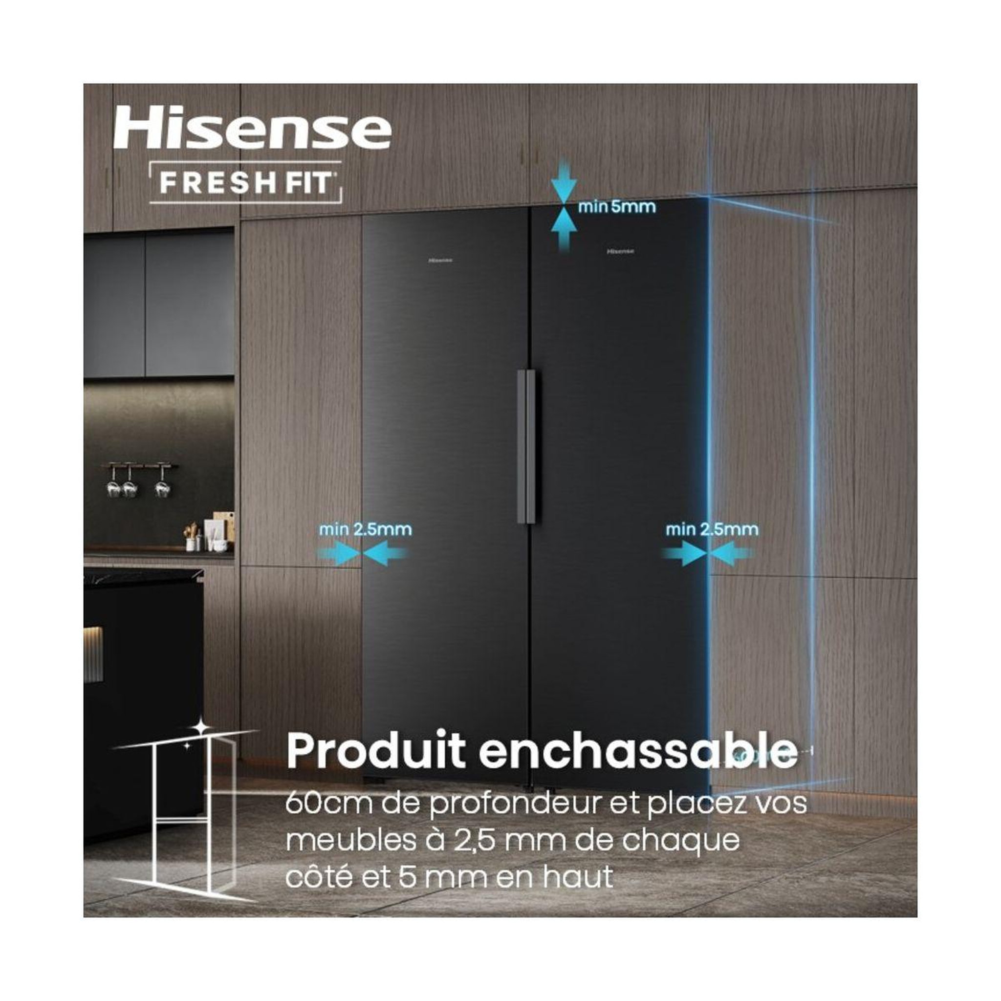 Voir la diapositive 3 : Hisense Congélateur armoire ft5k310gsfc freshfit