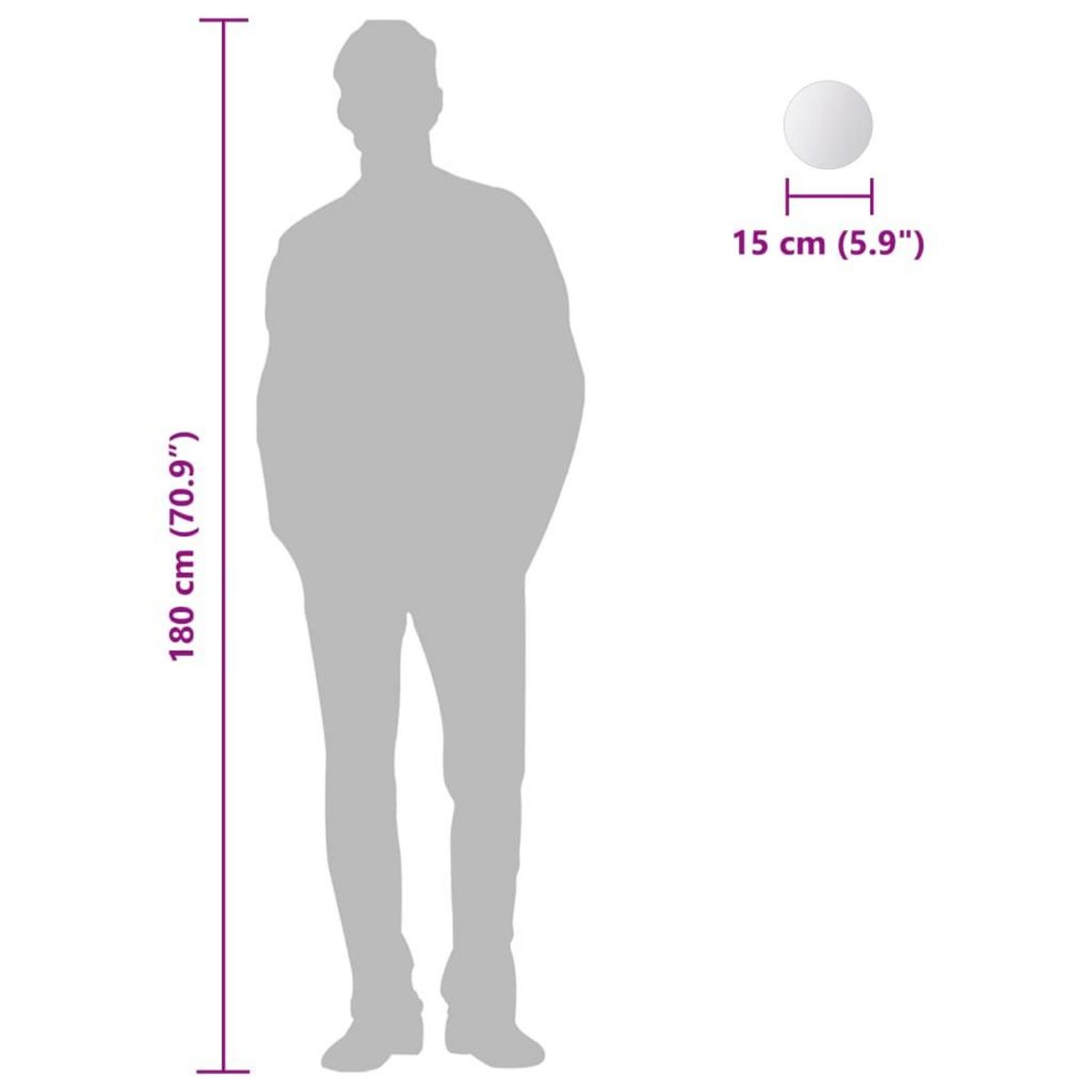 VIDAXL Carreau de miroir 8 pcs Rond Verre