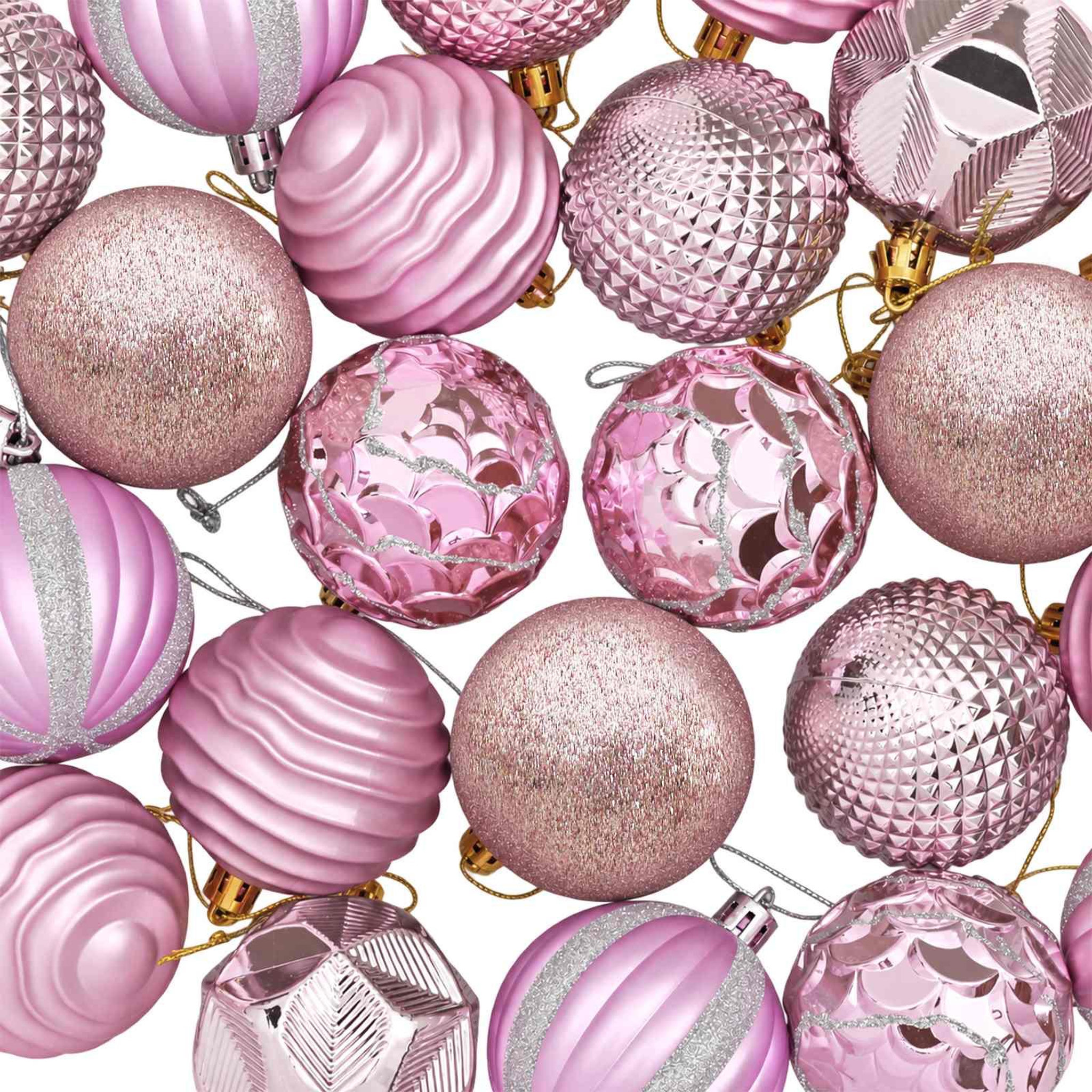 Voir la diapositive 6 : VIDAXL Ensemble de boules de Noël 36 pc Rose Diam. 6 cm Polystyrene