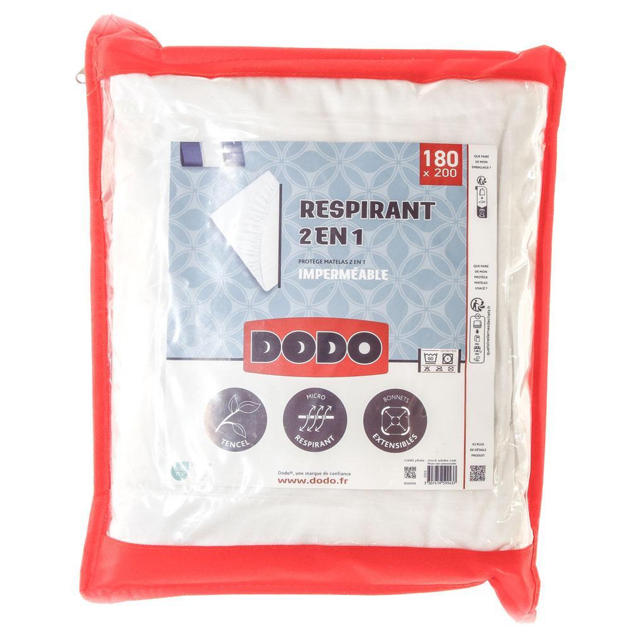 DODO Protège Matelas Imperméable  Blanc Dodo 180x200