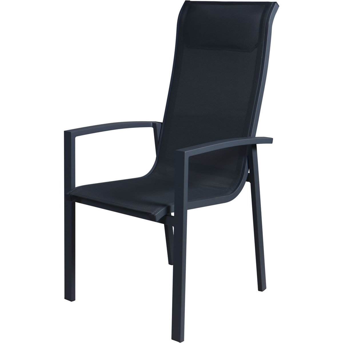 GARDENSTAR Fauteuil de jardin empilable - Acier/textilène - Bleu