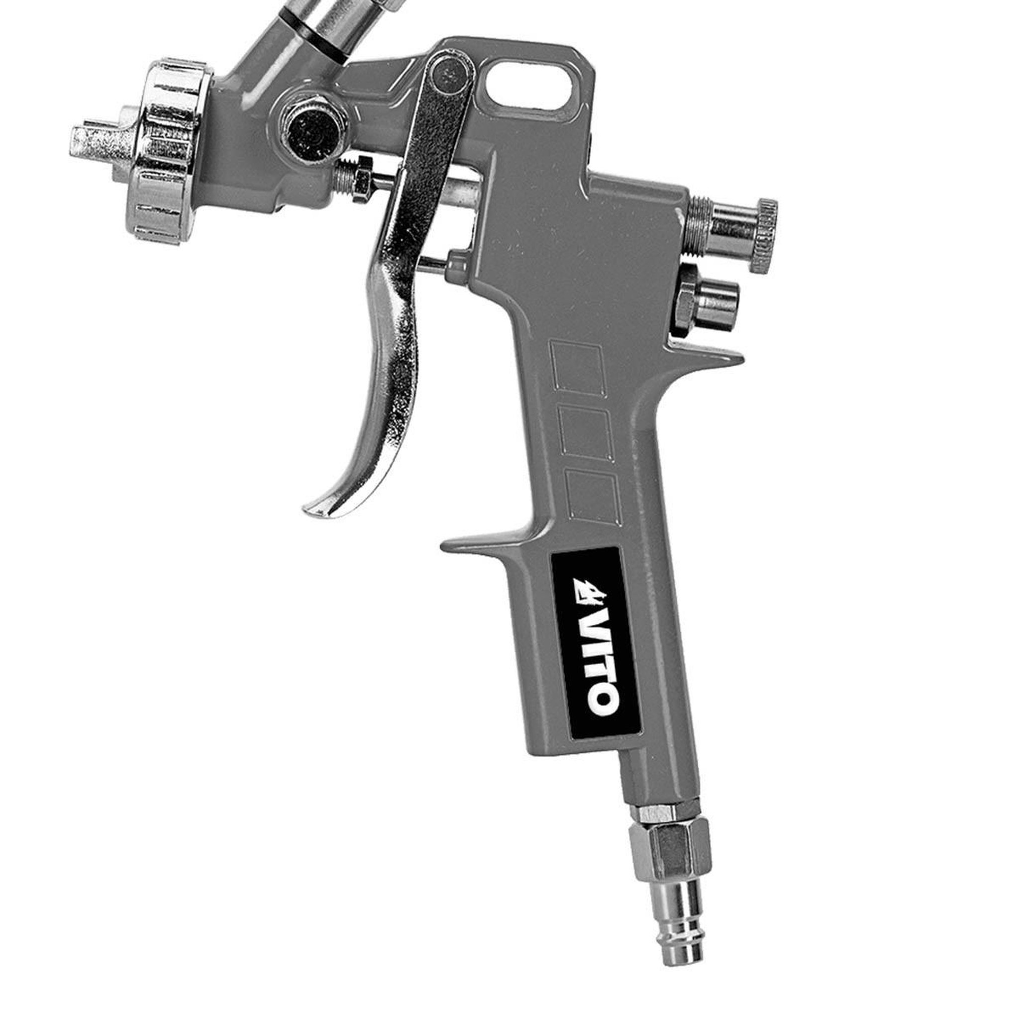 Voir la diapositive 2 : VITO Pistolet à peinture 3 - 5 bar réservoir 600ml filetage air 1/4-6mm raccord rapide vito