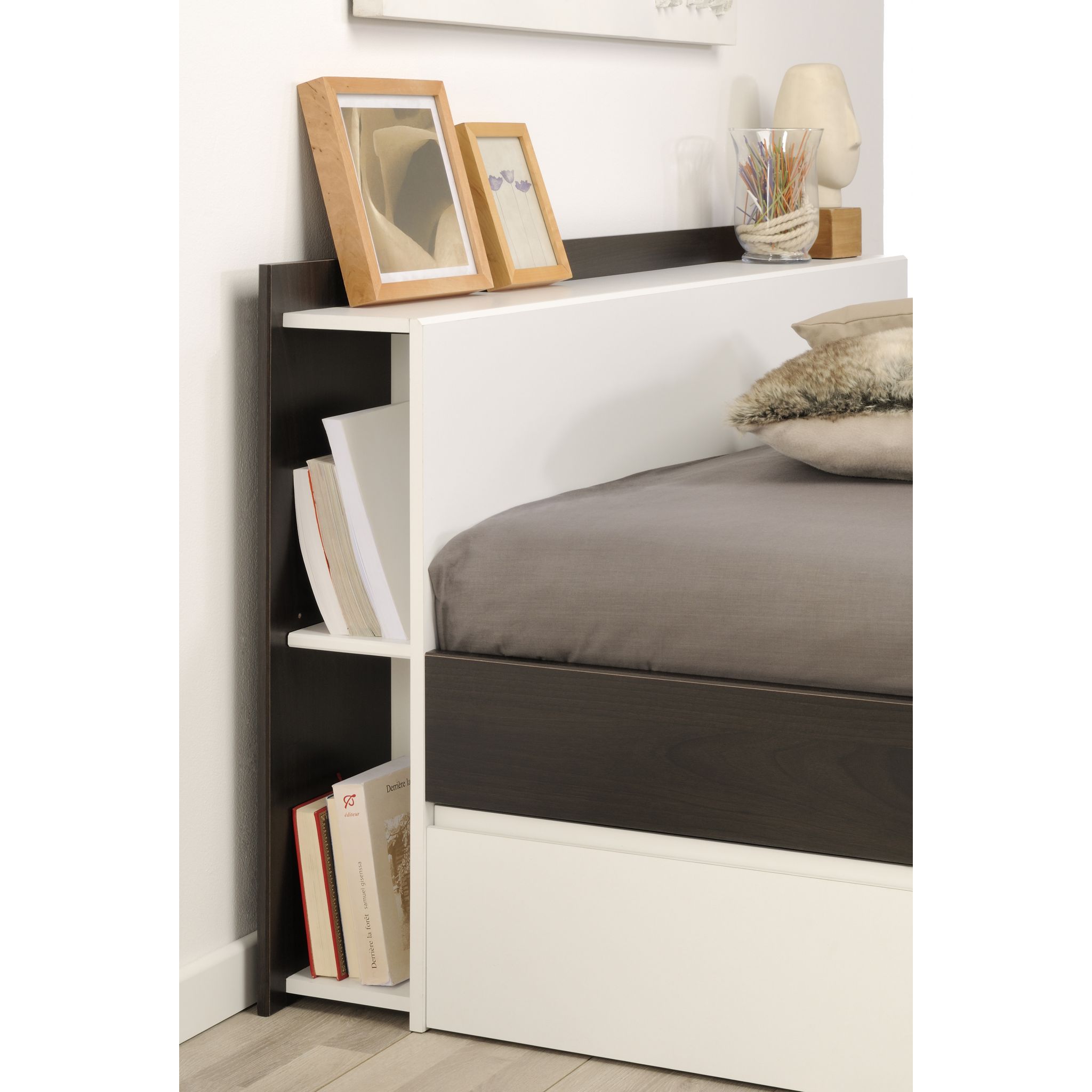 Lit double adulte 160x200 cm avec rangements BOOST