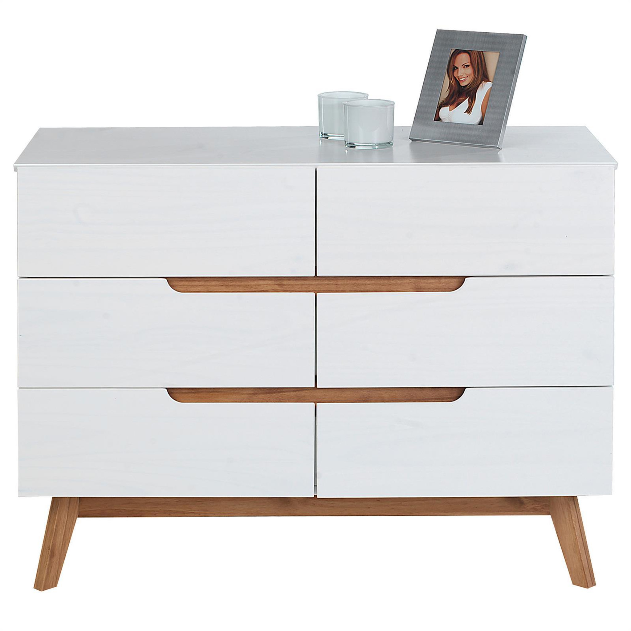 Voir la diapositive 2 : IDIMEX Commode TIBOR, 6 tiroirs