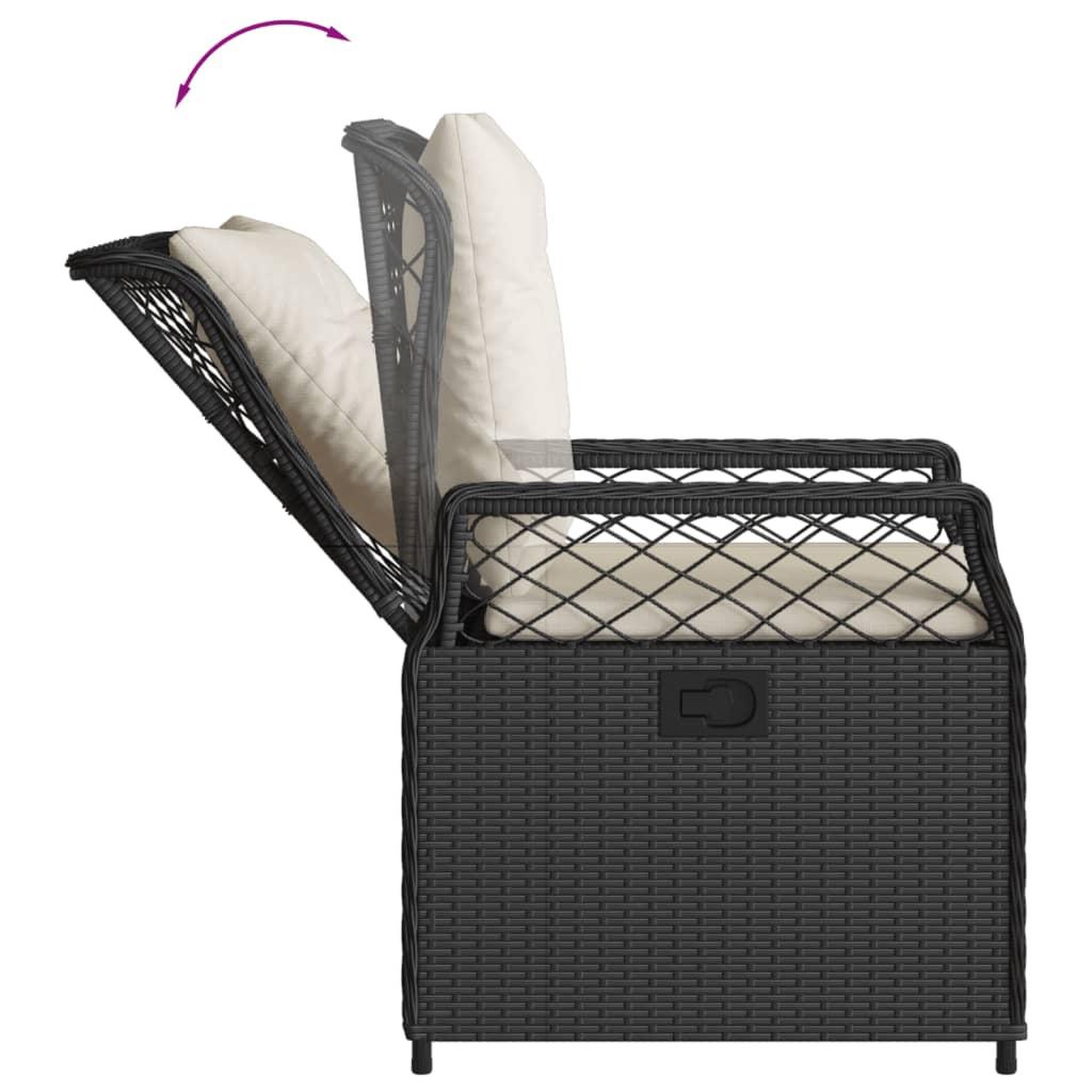 Voir la diapositive 5 : VIDAXL Ensemble a manger de jardin 9pcs coussins noir resine tressee