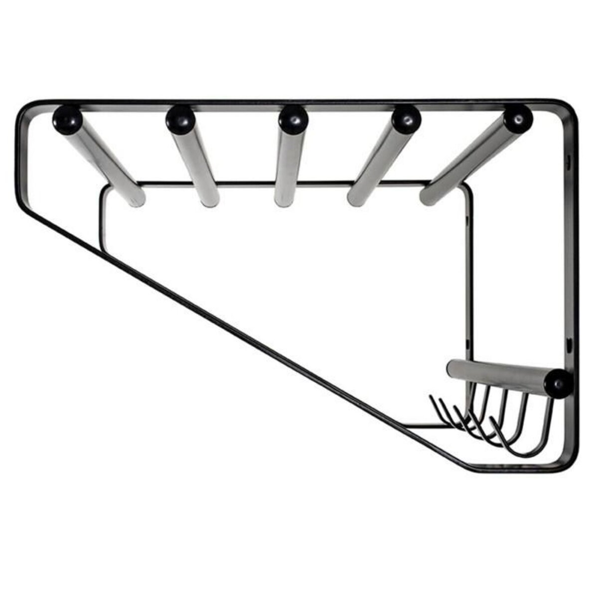 Paris Prix Patère Murale 5 Crochets  Étagère  65cm Noir