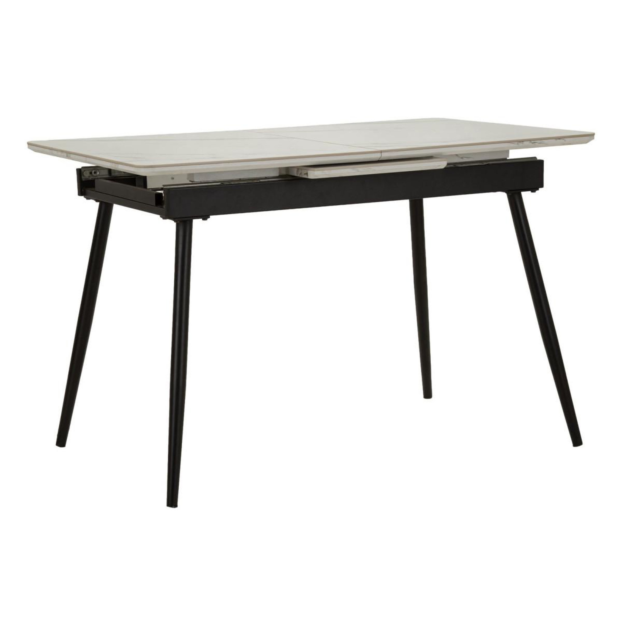 Paris Prix Table salle à manger extensible  matt  120-155cm noir & blanc