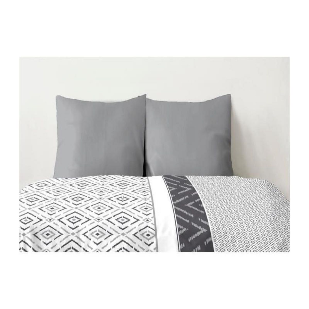 HOME LINGE PASSION Lot de 2 taies d'oreiller - HOME LINGE PASSION - 50 x 70 cm - Gris clair