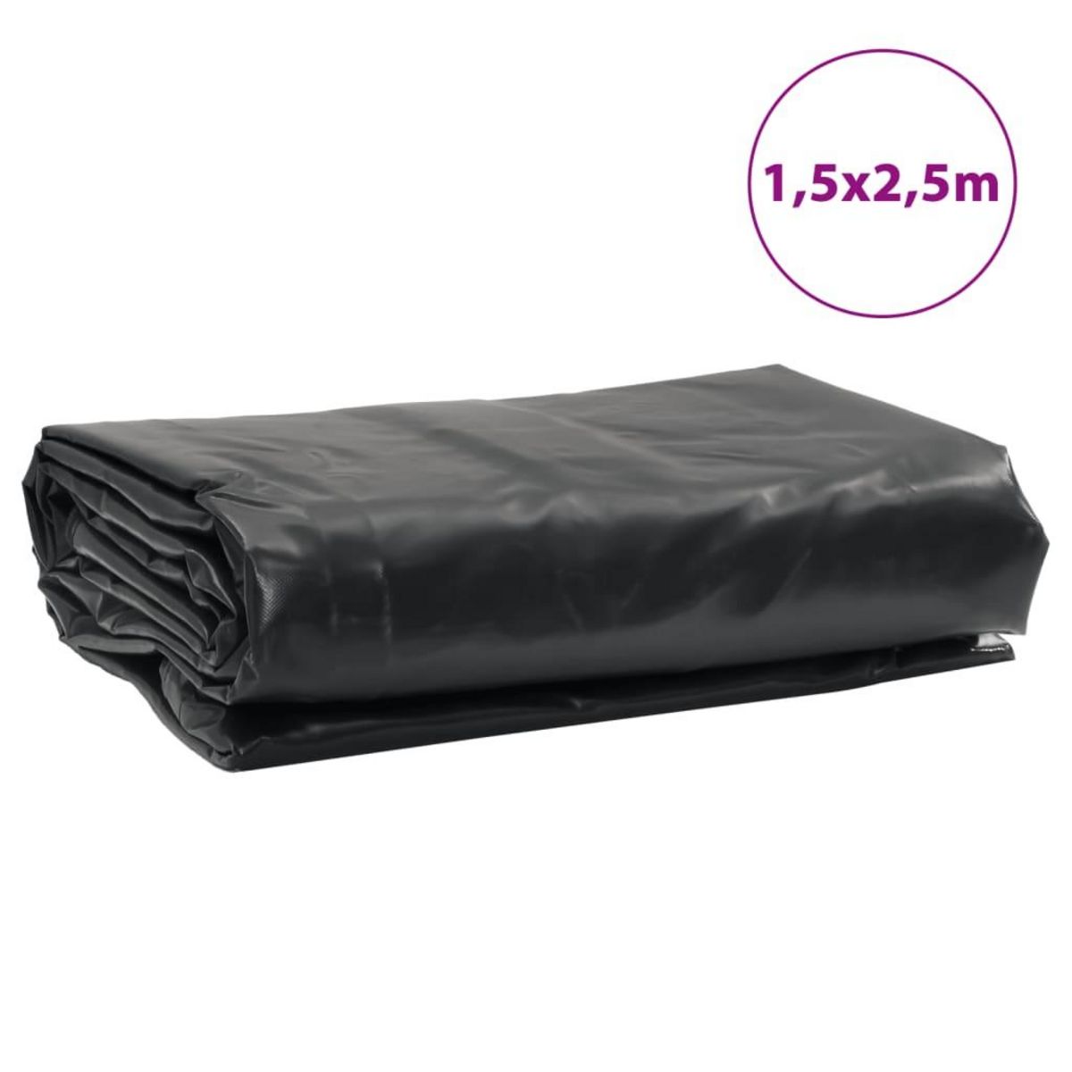 VIDAXL Bache noir 1,5x2,5 m 600 g/m²