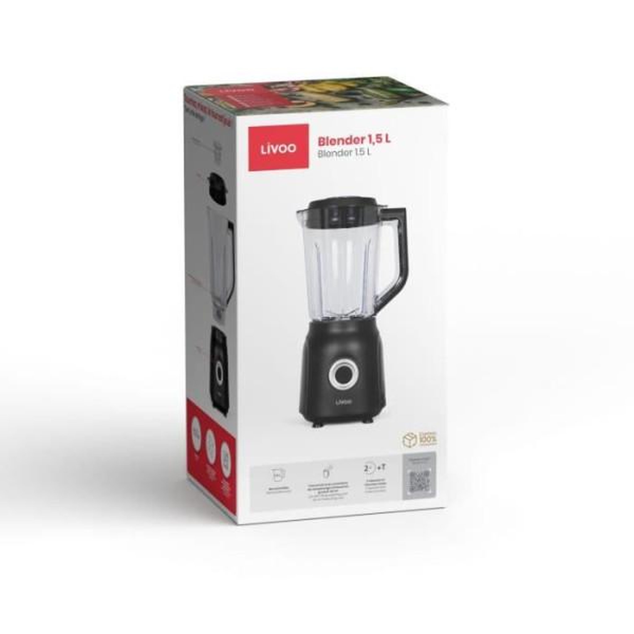Voir la diapositive 5 : LIVOO Blender 1.5l 600w inox noir - dop242n