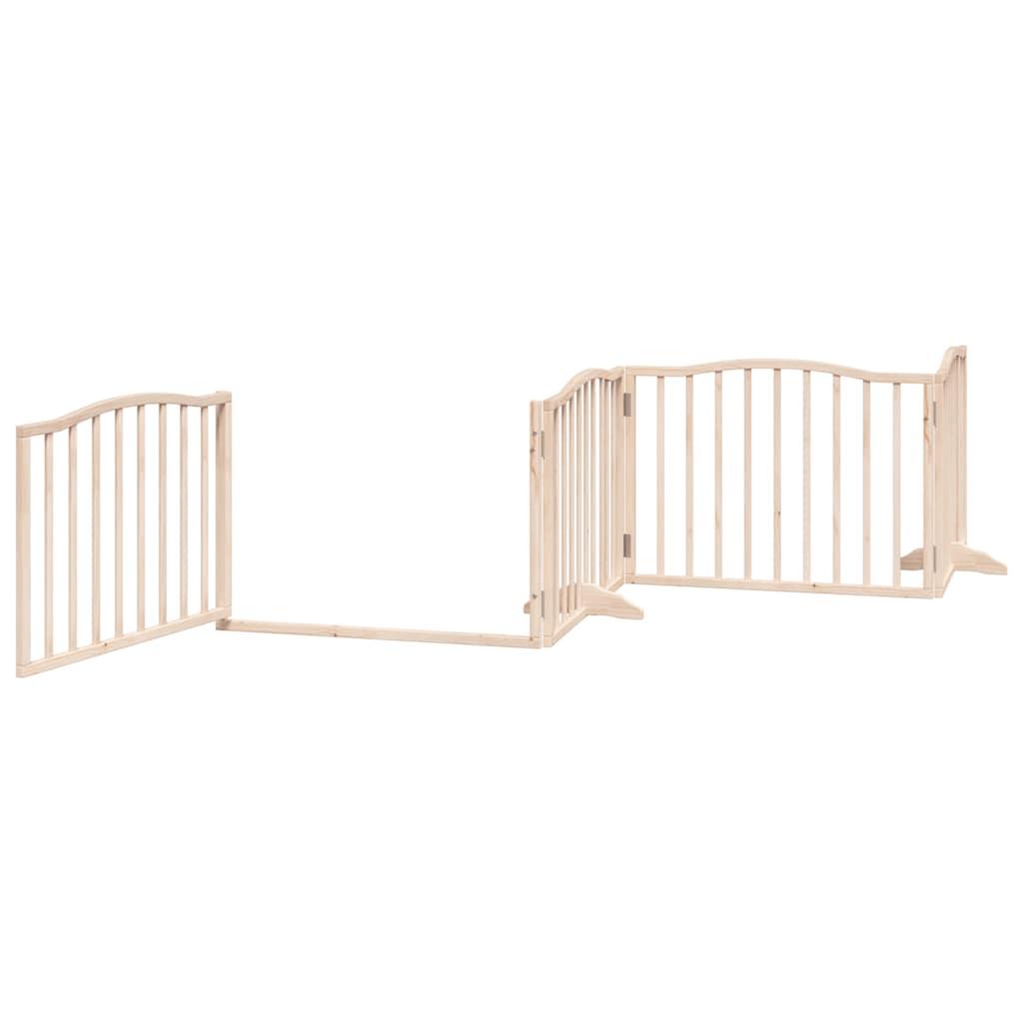 Voir la diapositive 5 : VIDAXL Barriere pour chien avec porte pliable 6 panneaux bois peuplier
