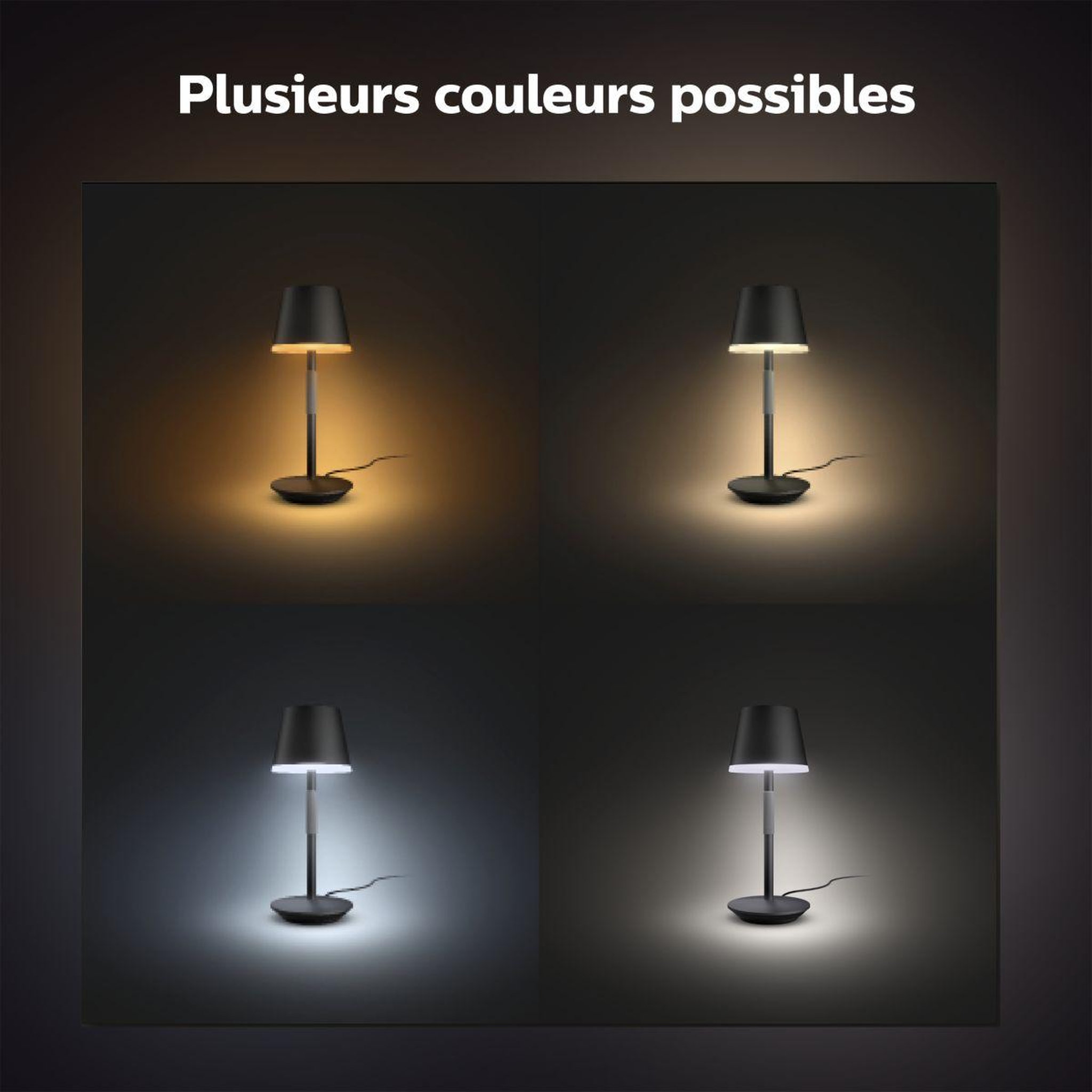 Voir la diapositive 4 : PHILIPS HUE Lampe connectée go blanc white&color ambiance