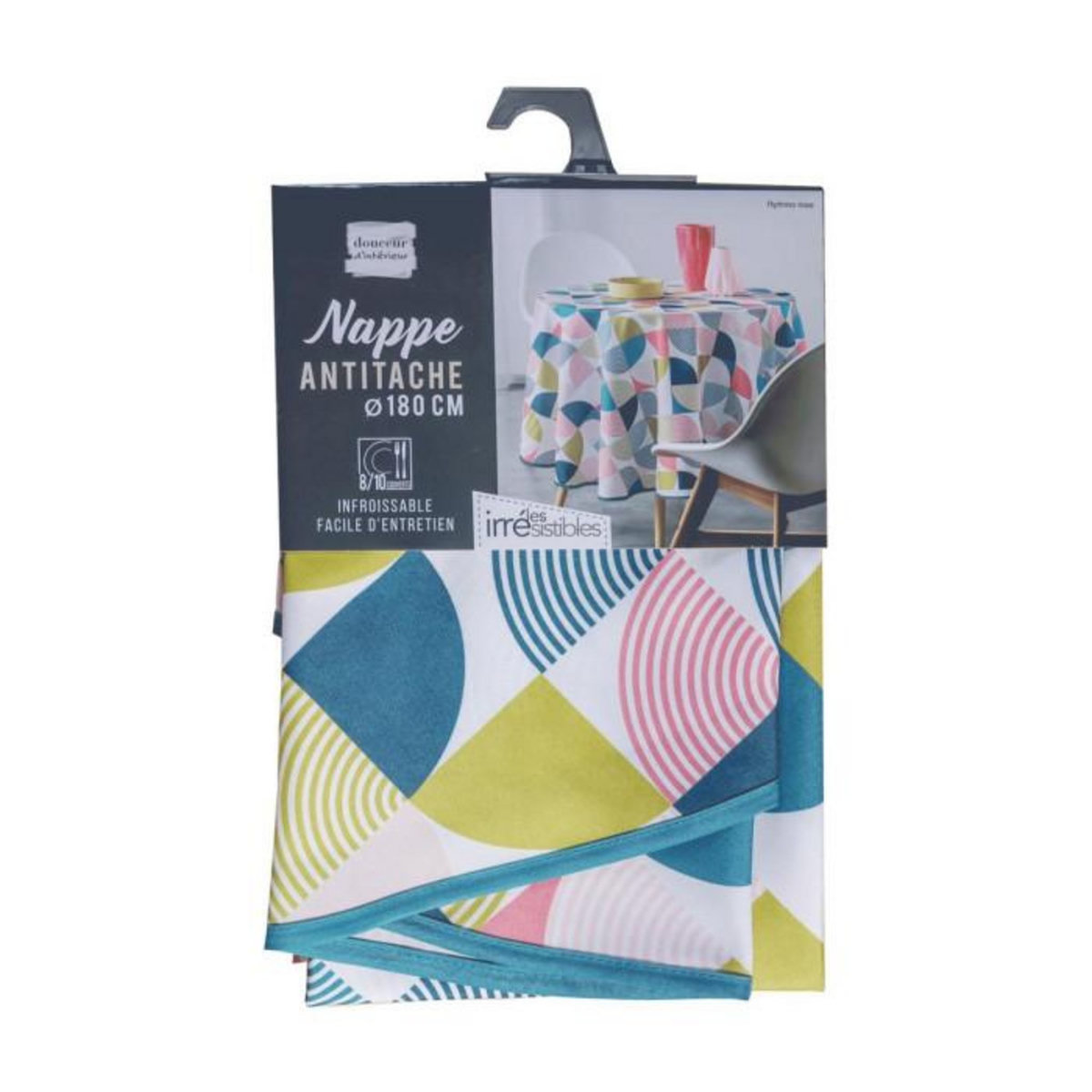 Paris Prix Nappe Ronde Antitache  Rythmo  180cm Multicolore