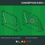 Voir la diapositive 4 : HOMCOM But de football cage de foot but futsal avec cible - dim. 213L x 150l x 100H cm - acier PE noir