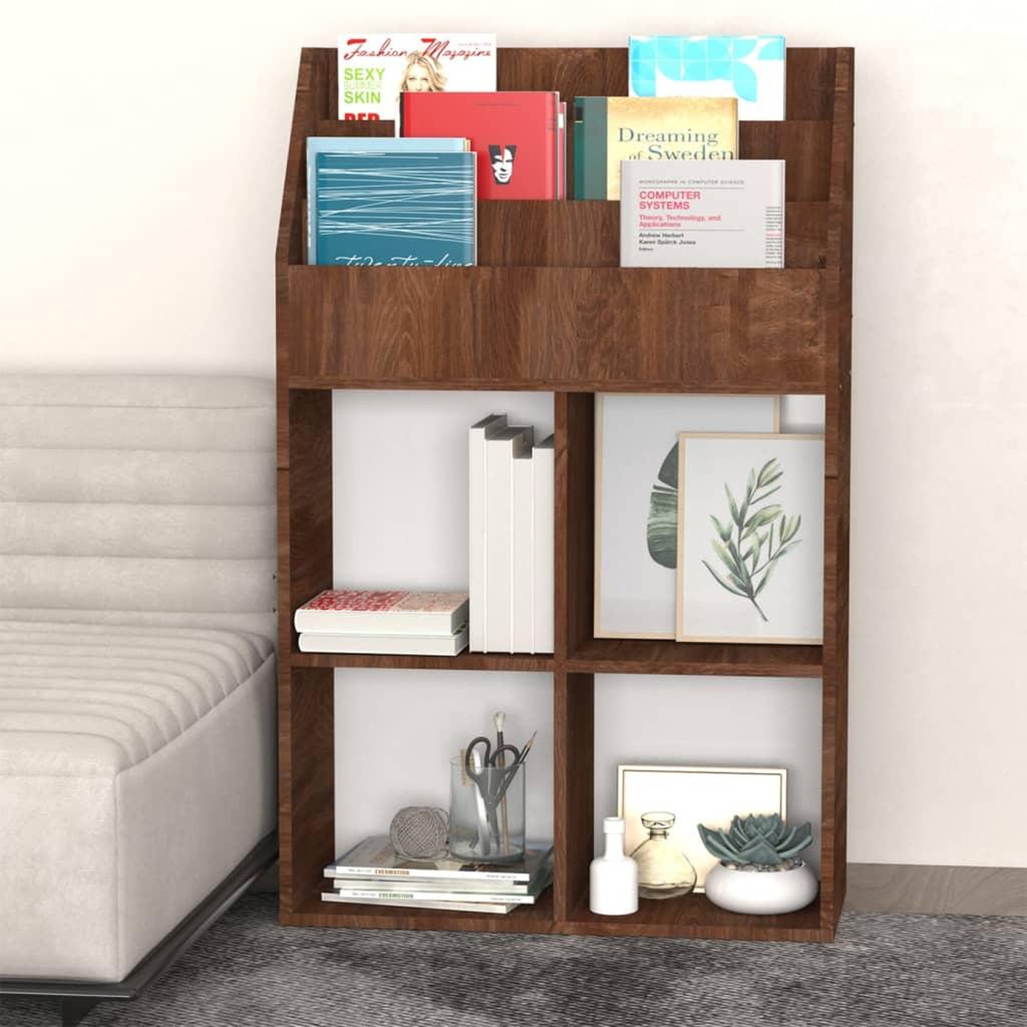 Voir la diapositive 3 : VIDAXL Porte-revue pour enfants Chene marron 71x30x114 cm