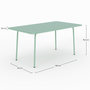 Voir la diapositive 4 : Rendez vous déco Table de jardin en métal vert clair 6 personnes-Yumi