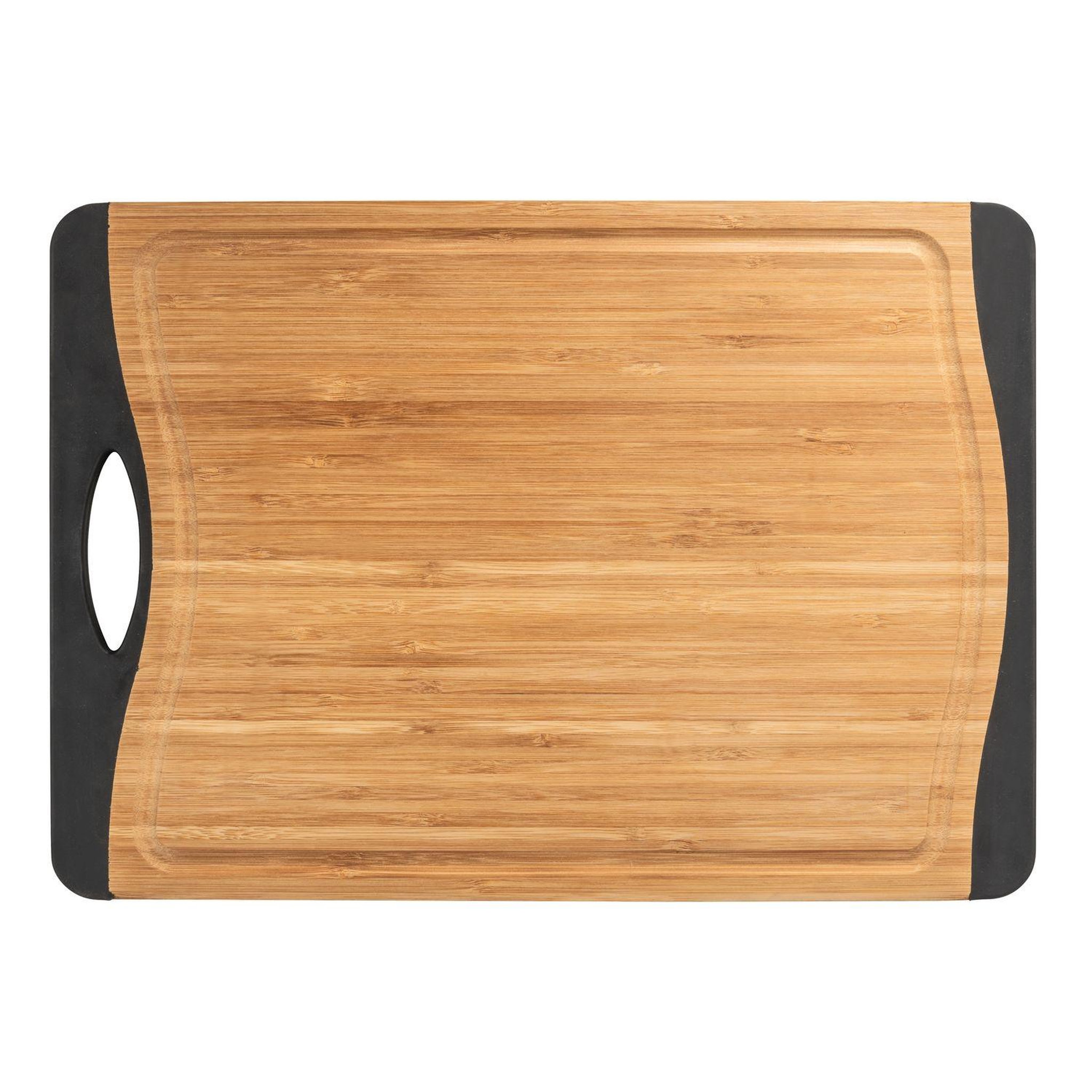 Voir la diapositive 2 : Wenko Planche à découper antidérapante Bambou - L. 33 x l. 23 cm - Noir