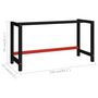 Voir la diapositive 6 : VIDAXL Cadre de banc de travail Metal 150x57x79 cm Noir et rouge