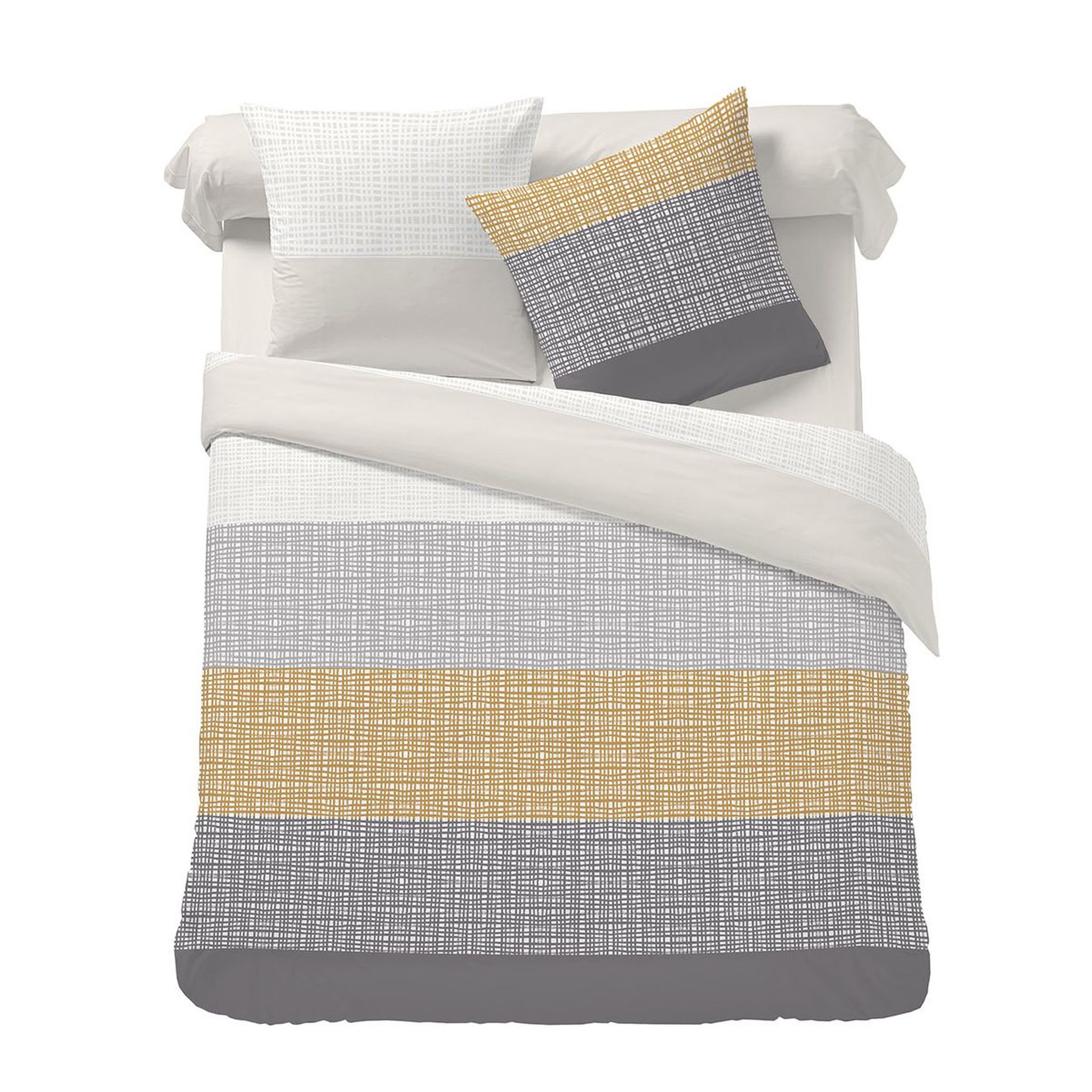 Voir la diapositive 2 : Parure housse de couette fantaisie en polycoton 49 fils GENNIA