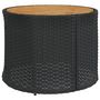 Voir la diapositive 5 : VIDAXL Canape de jardin table coussins demi-rond noir resine tressee